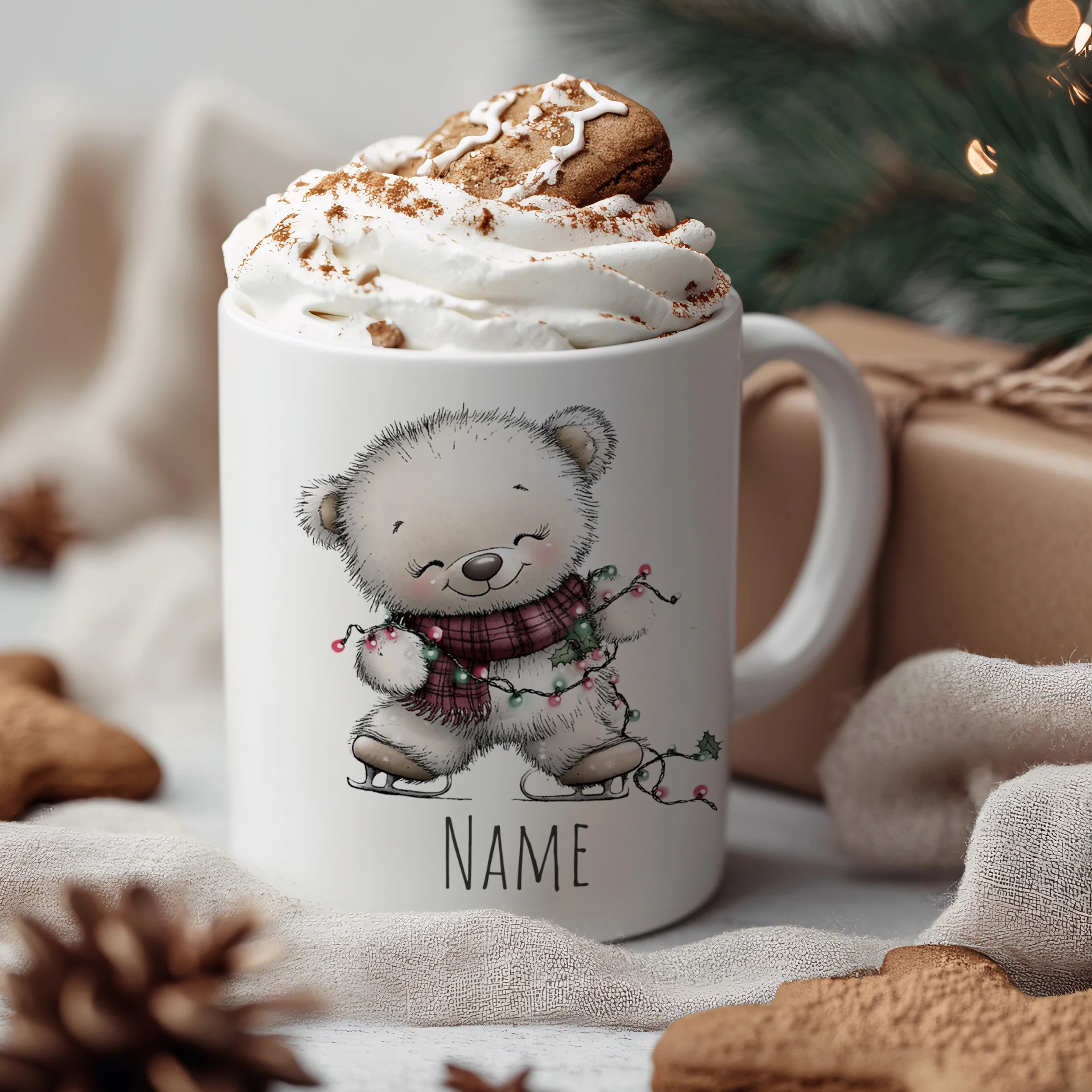 Tasse Bärchen mit Weihnachtsdeko - Image 3
