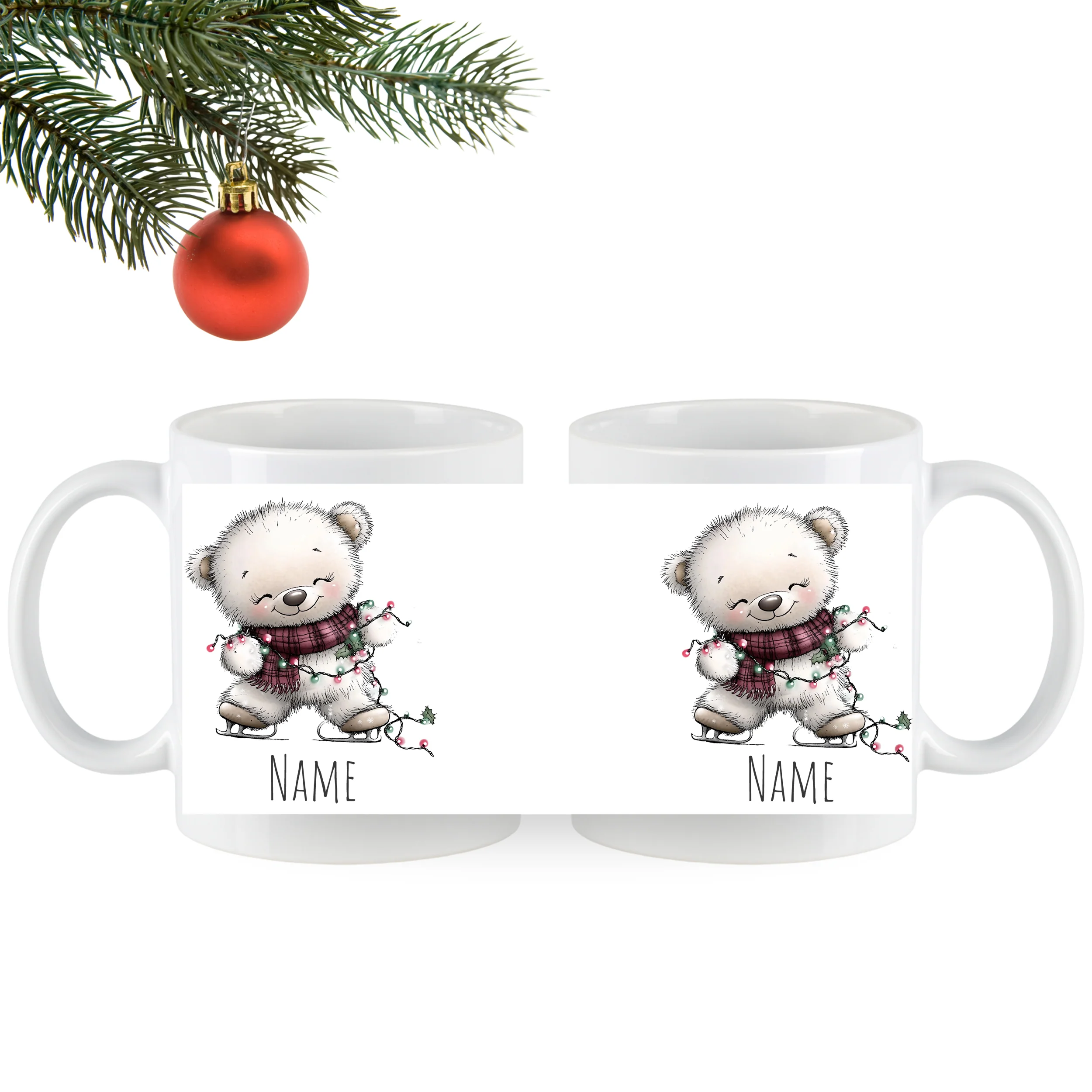Tasse Bärchen mit Weihnachtsdeko - Image 5