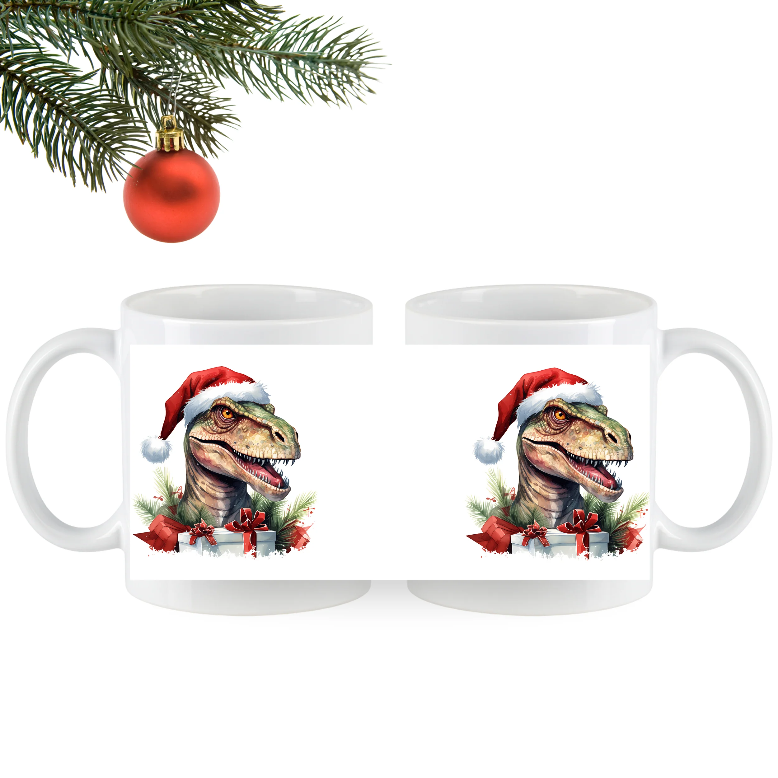 Tasse Dinosaurier mit Weihnachtsmütze - Image 5
