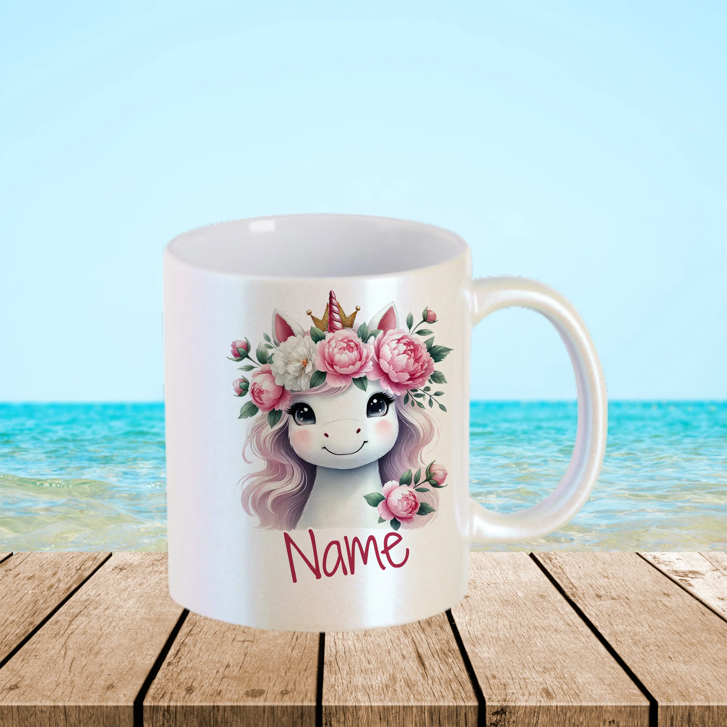 Tasse Einhorn mit Blumen - Image 3