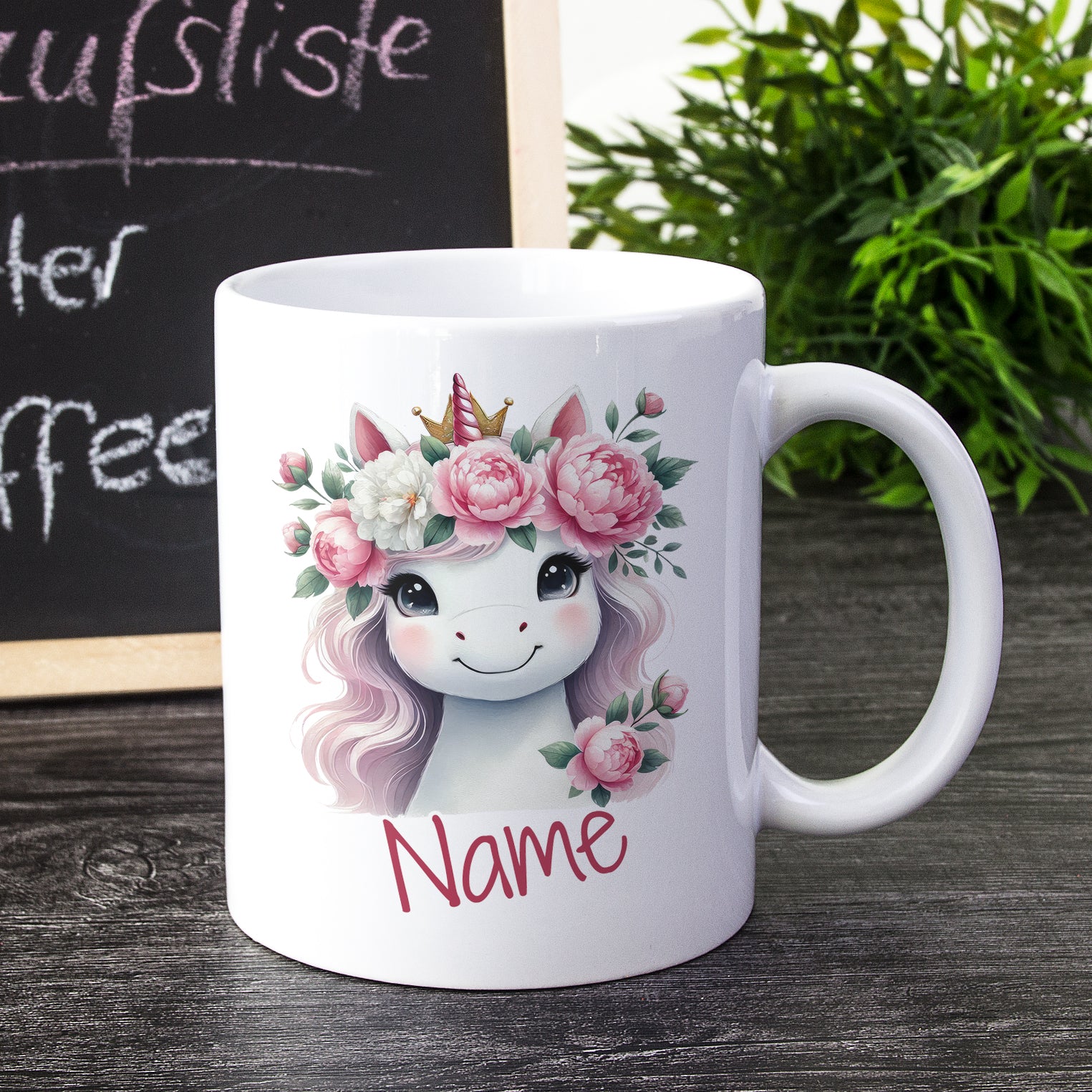 Tasse Einhorn mit Blumen - Image 2