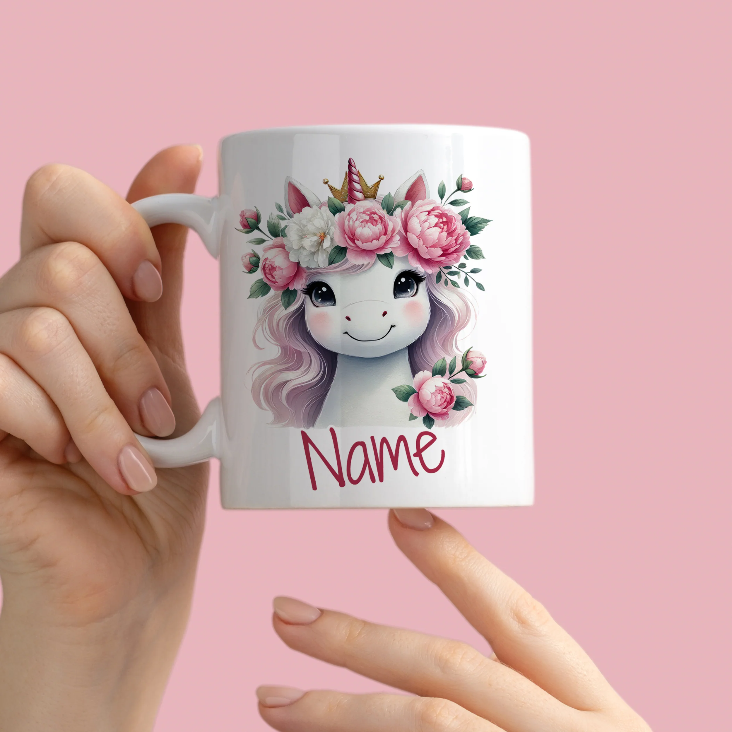 Tasse Einhorn mit Blumen - Image 3