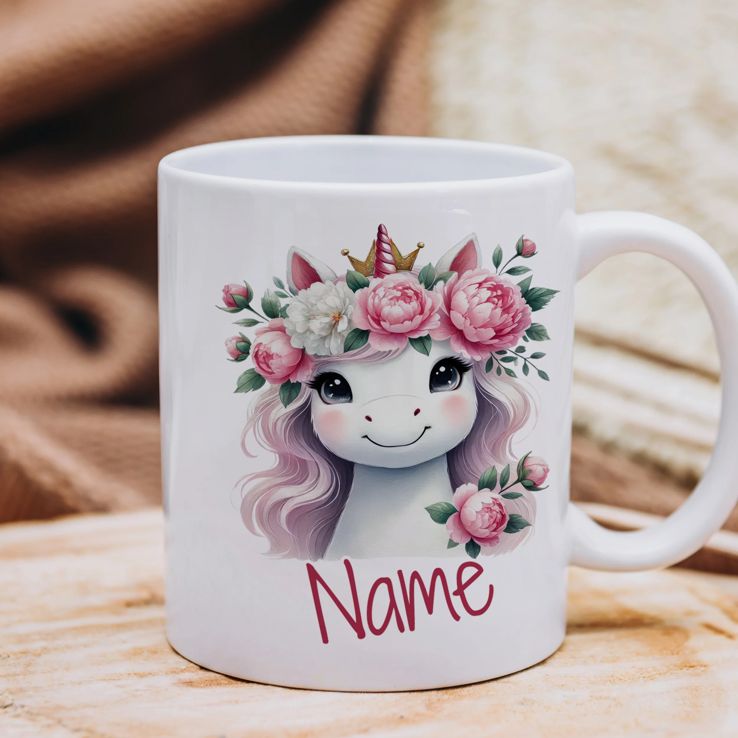 Tasse Einhorn mit Blumen - Image 4