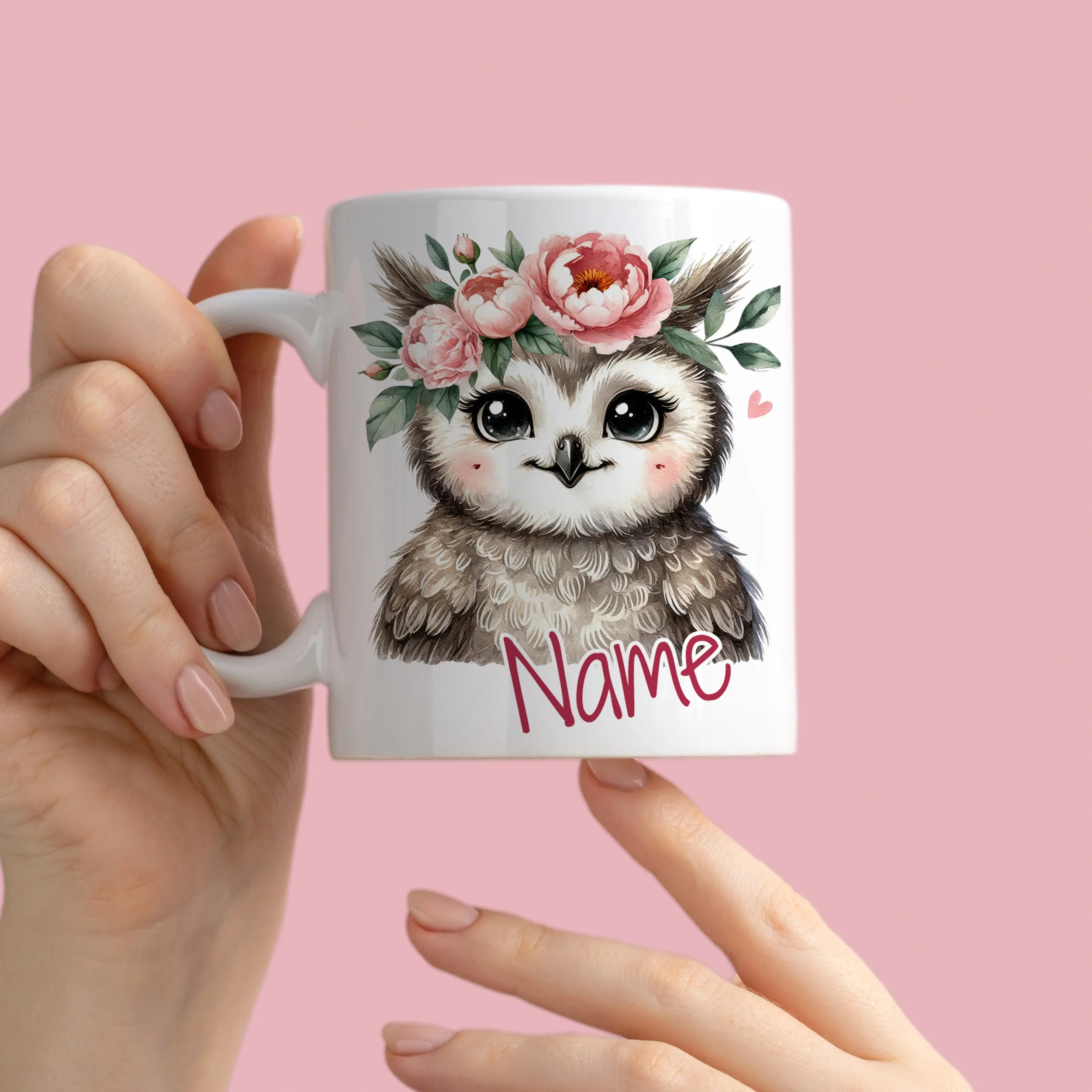 Tasse Eule mit Blumen - Image 3