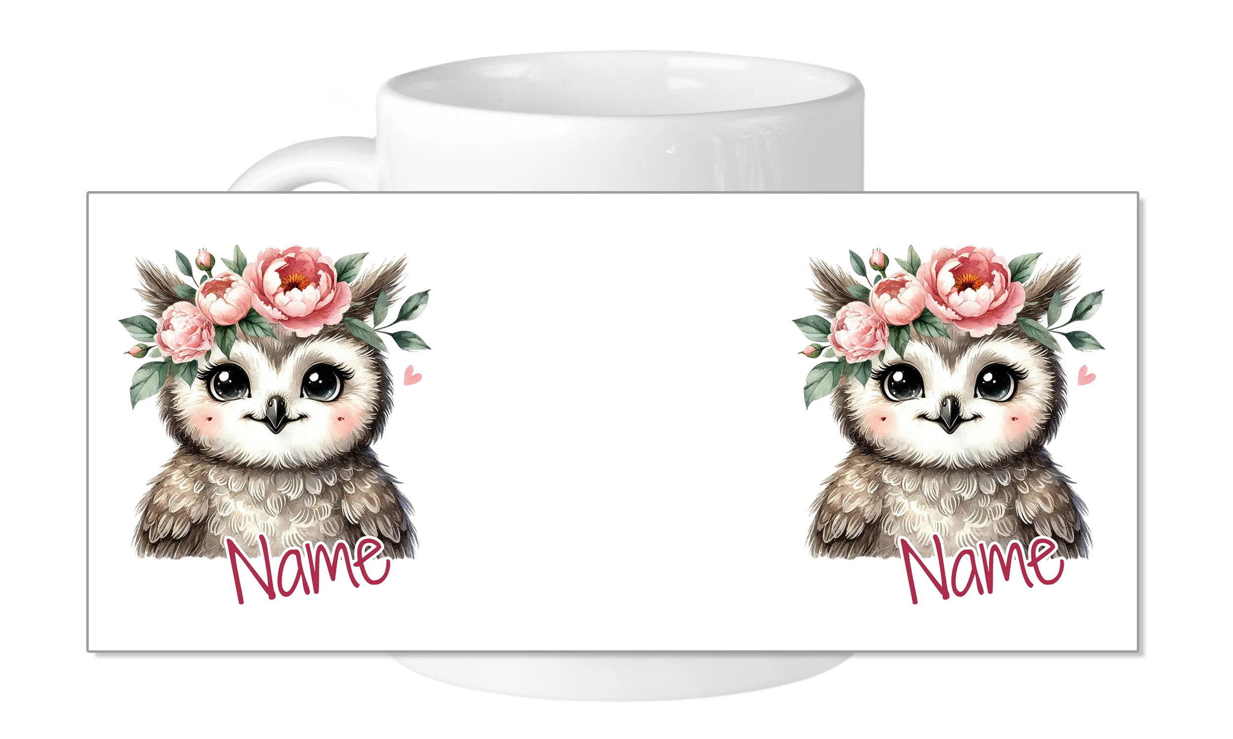 Tasse Eule mit Blumen - Image 5