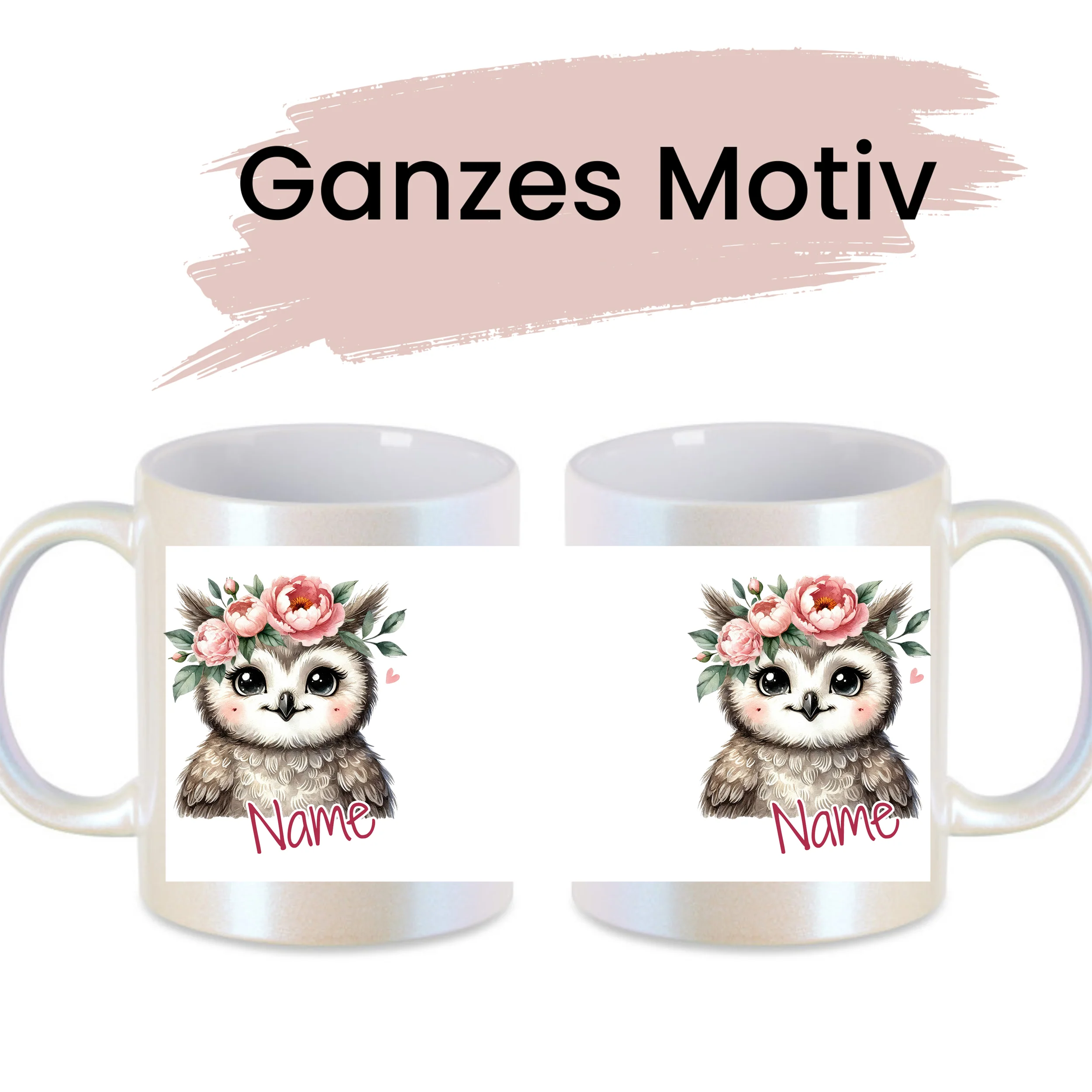 Tasse Eule mit Blumenkranz - Image 2