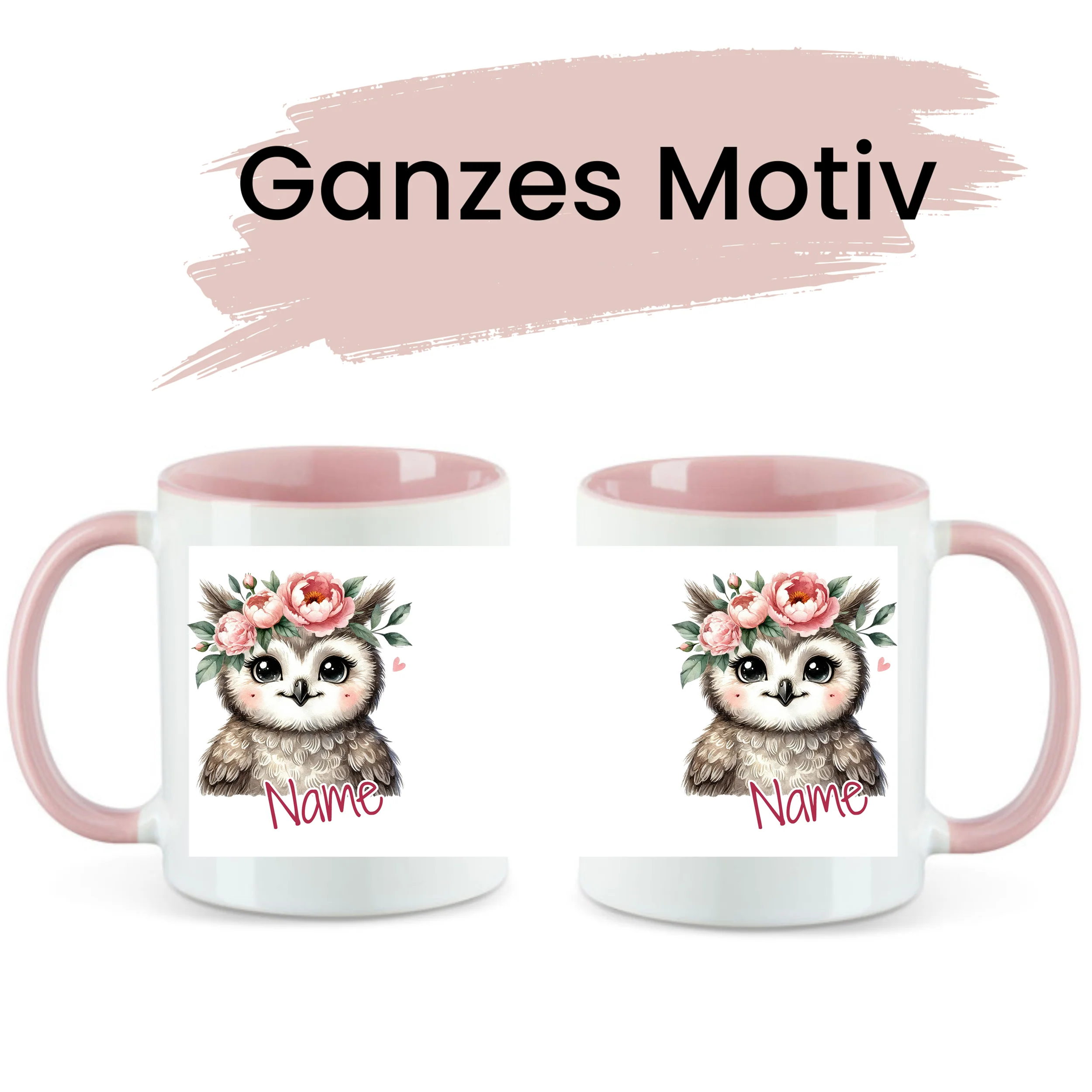 Tasse Eule mit Rosen - Image 2