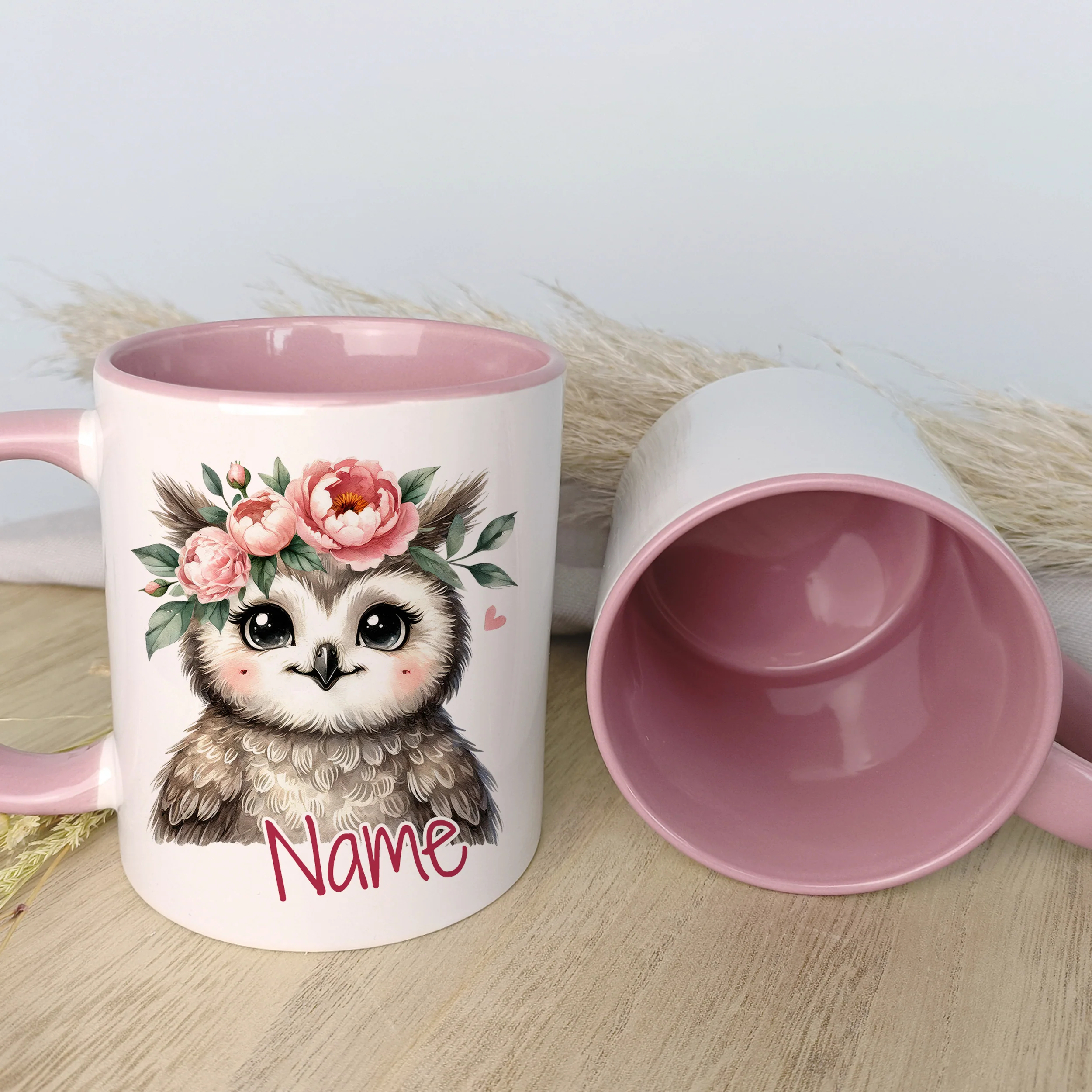 Tasse Eule mit Rosen - Image 3