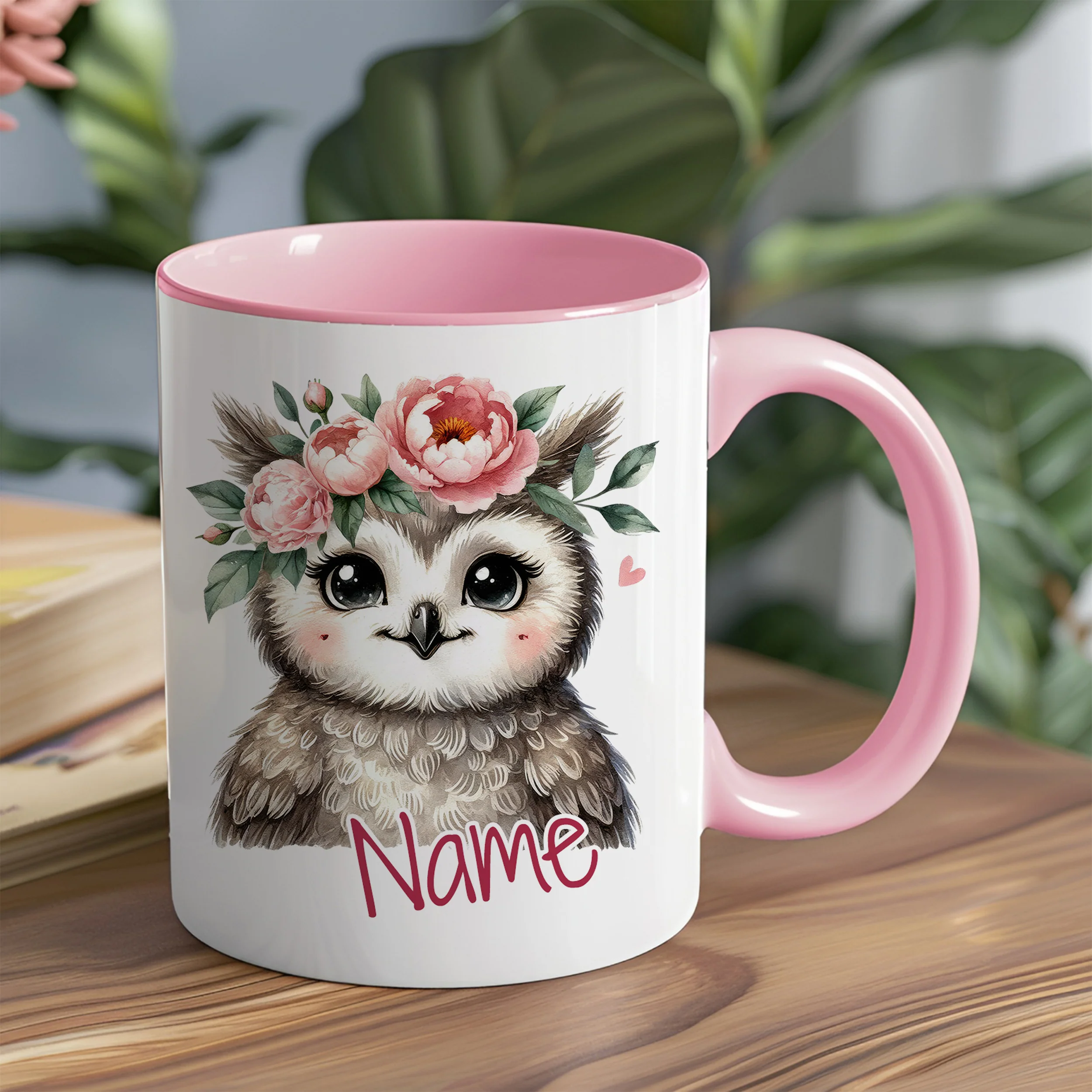 Tasse Eule mit Rosen - Image 5