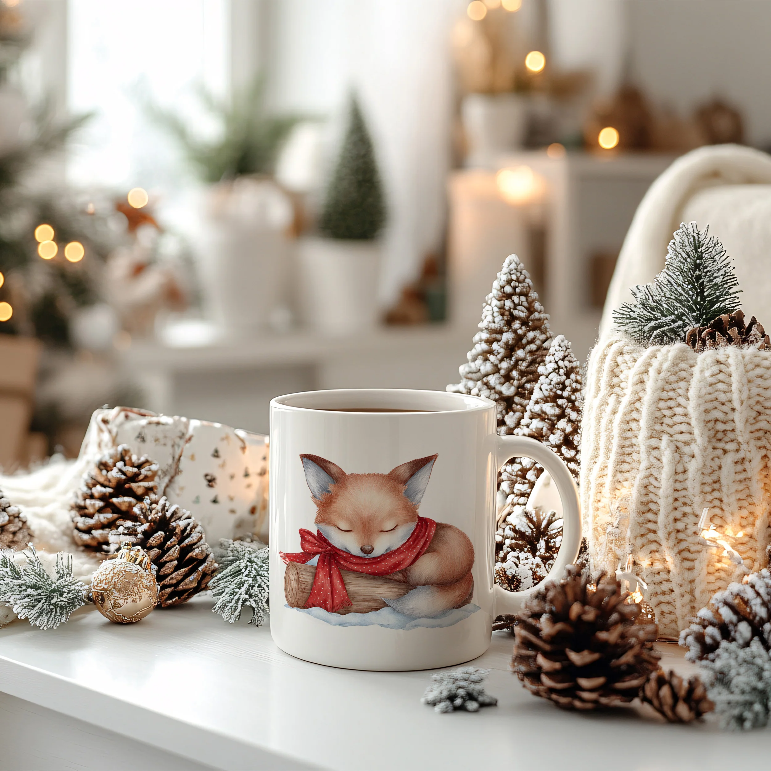 Tasse Fuchs im Weihnachtslook - Image 4