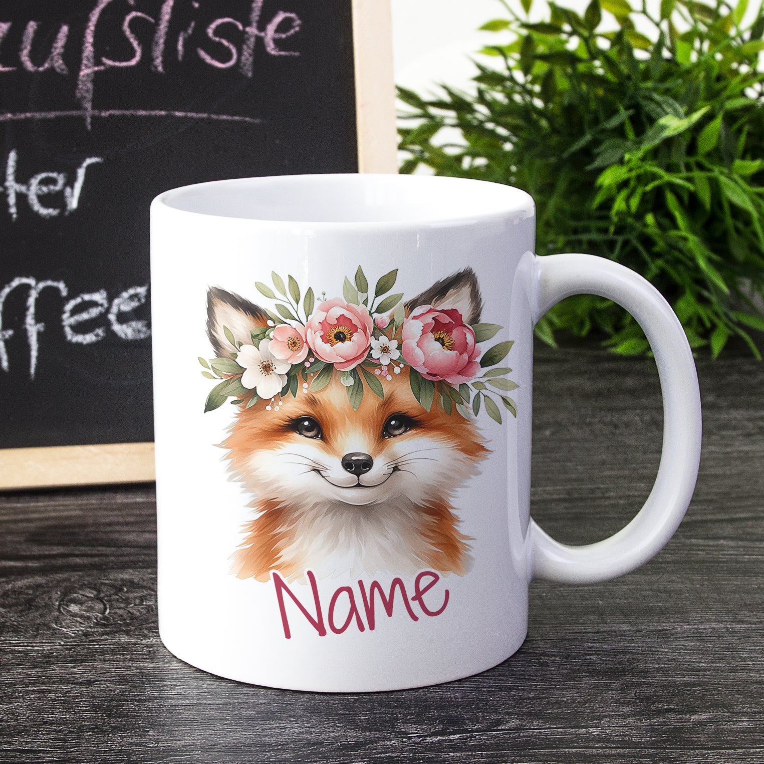 Tasse Fuchs mit Blumen - Image 2