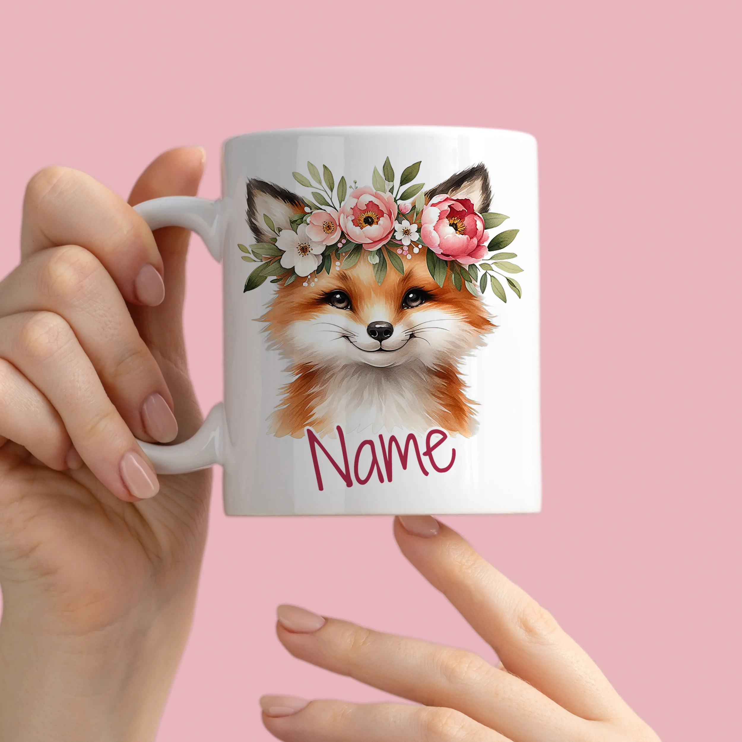Tasse Fuchs mit Blumen - Image 3