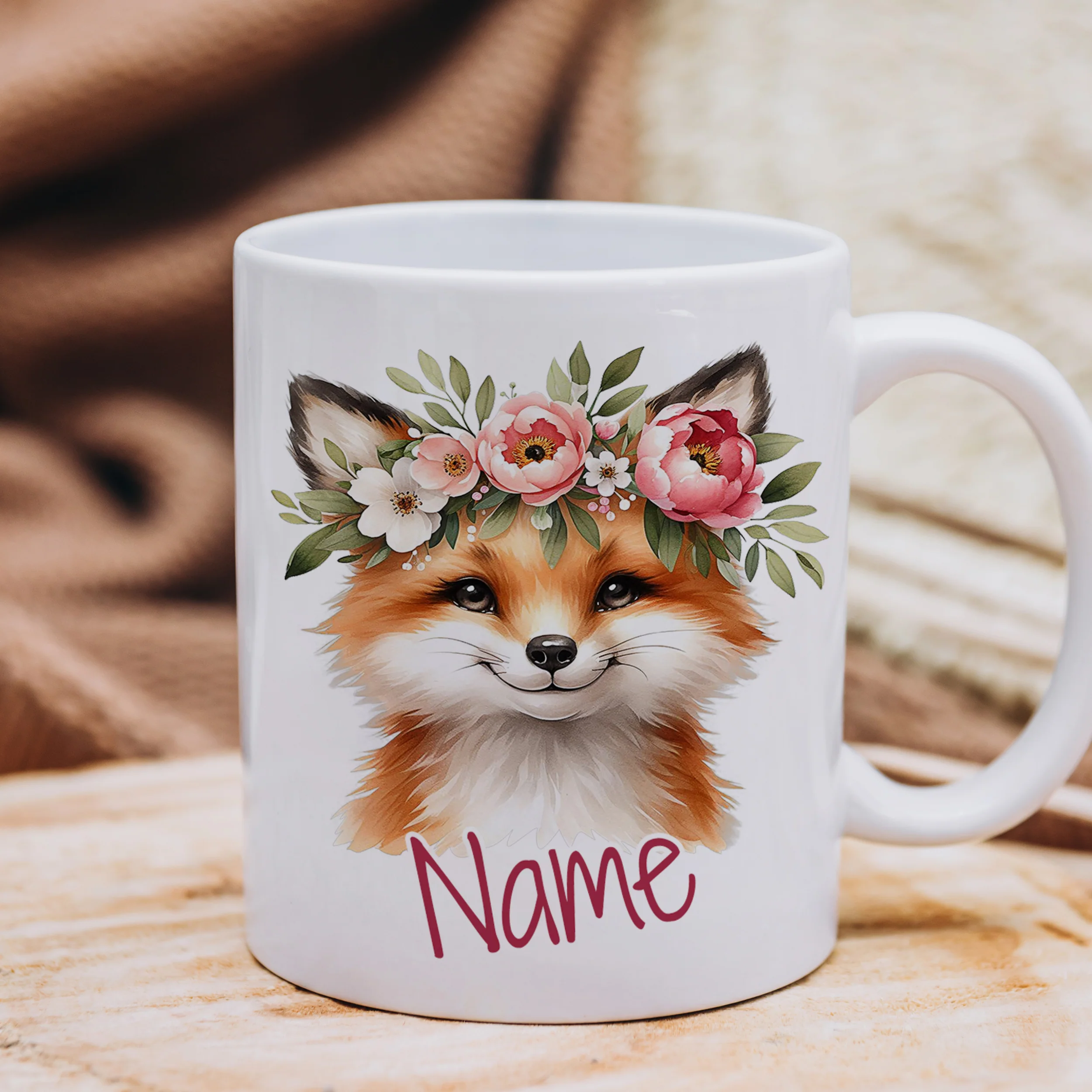 Tasse Fuchs mit Blumen - Image 4
