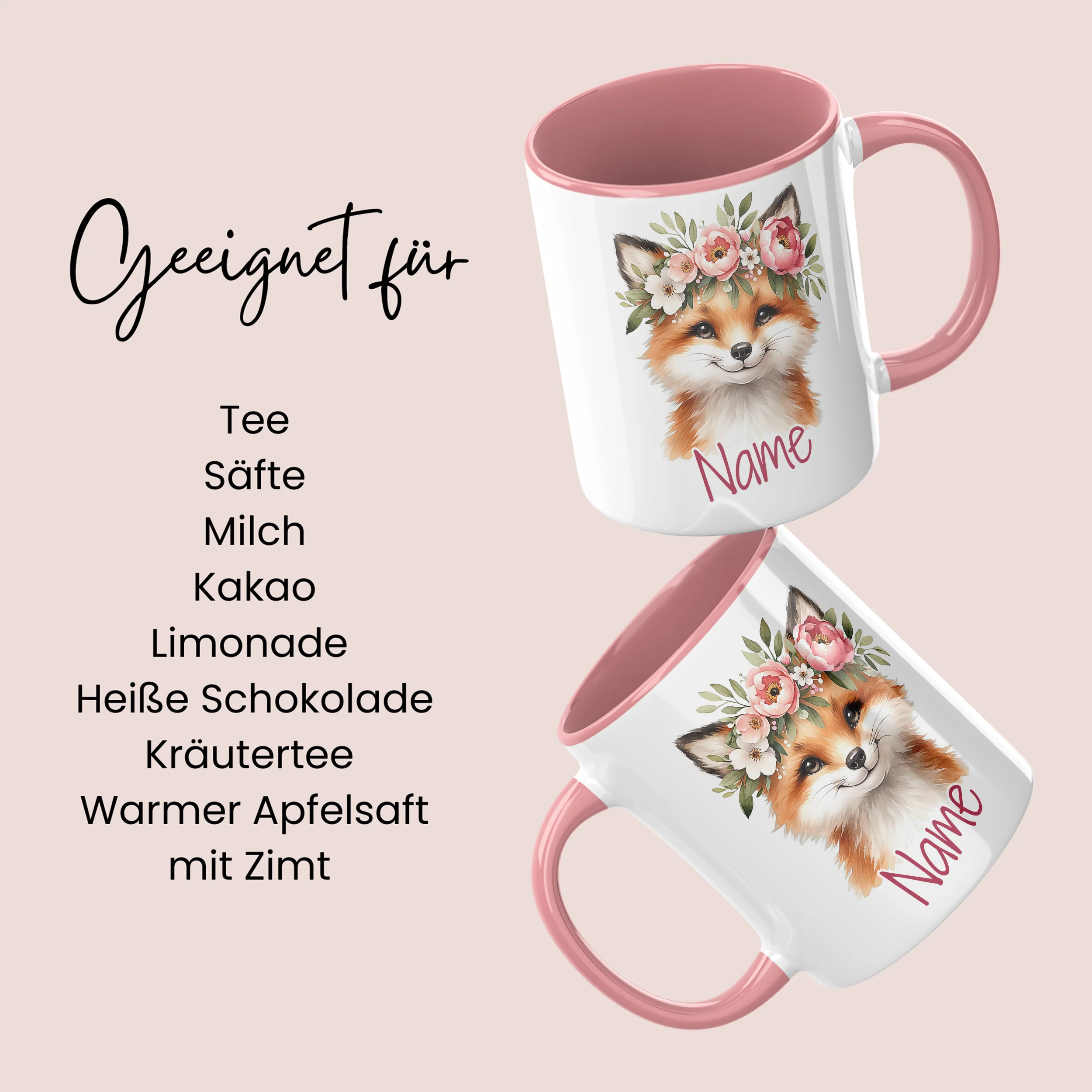 Tasse Fuchs mit Blumenkranz - Image 6