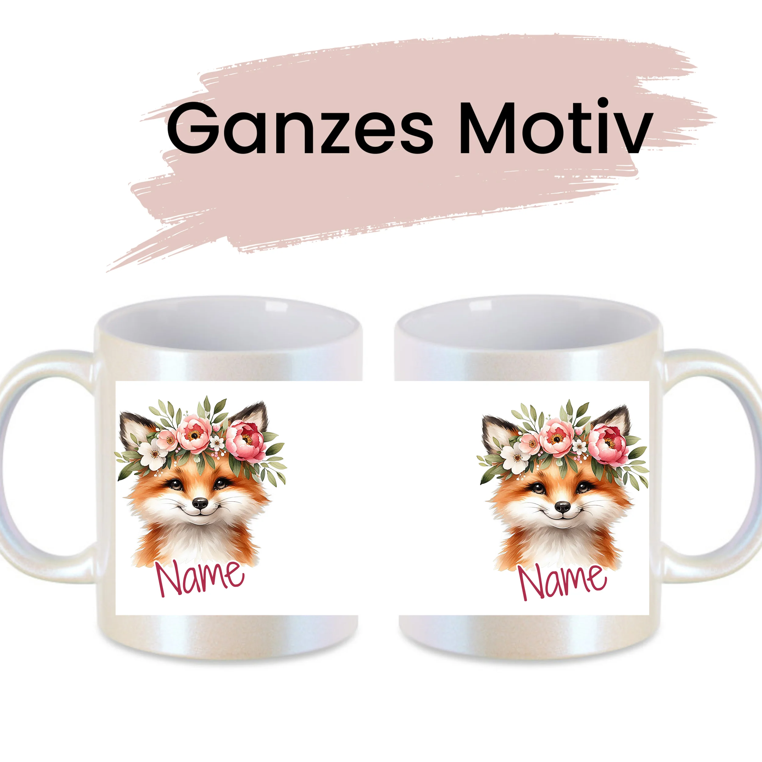 Tasse Fuchs mit Blumenkranz - Image 2