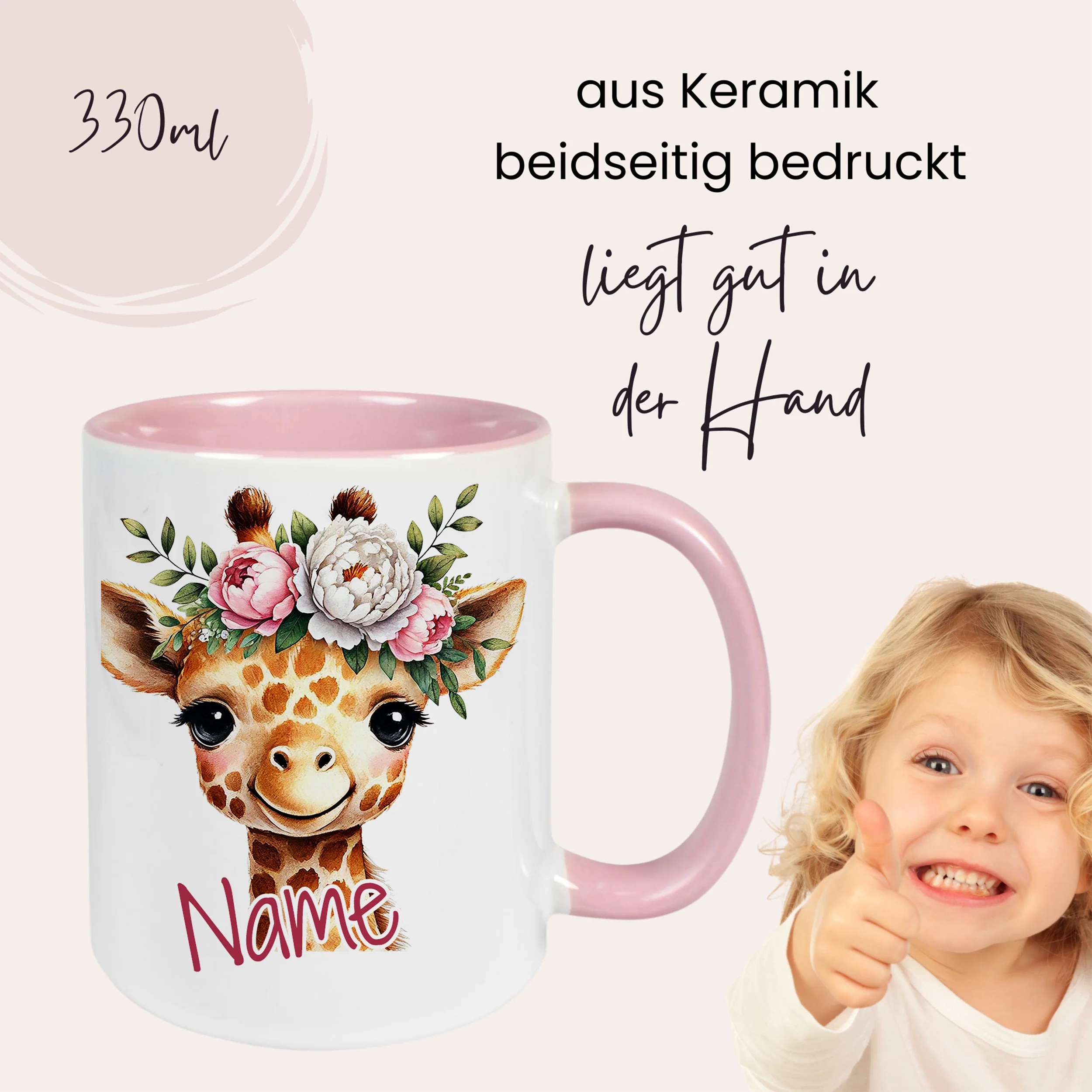 Tasse Giraffe mit Blumen - Ein Lächeln für jeden Tag - Image 4