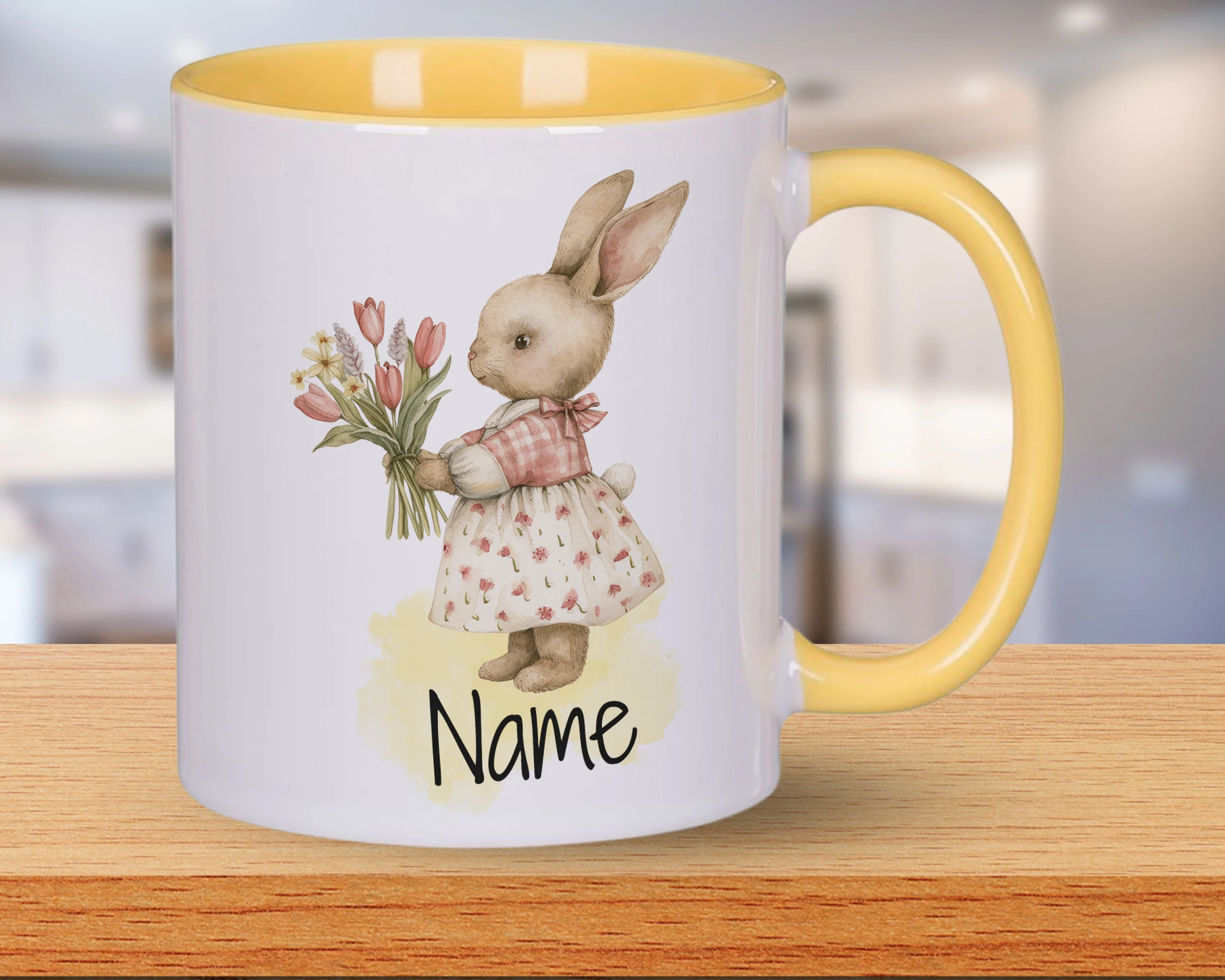 Tasse Hase mit Blumen - Image 2