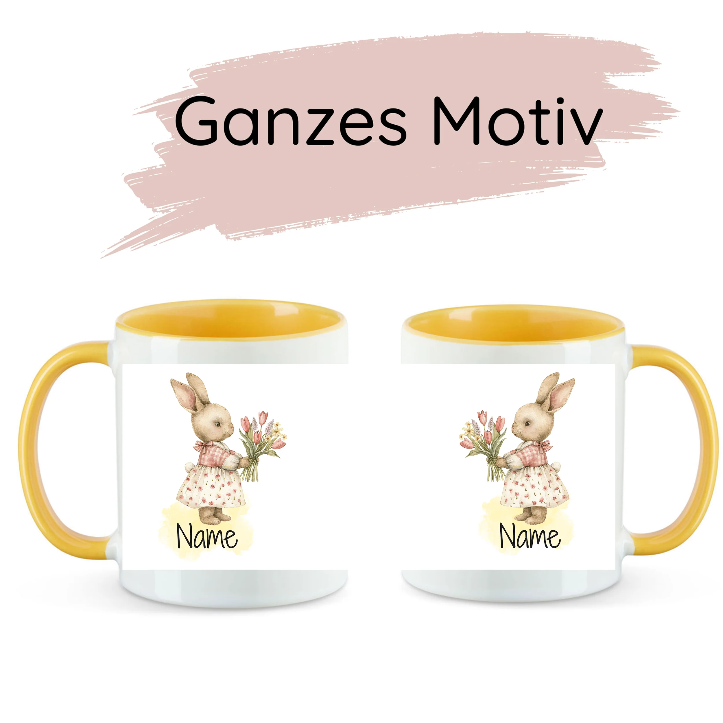 Tasse Hase mit Blumen - Image 3