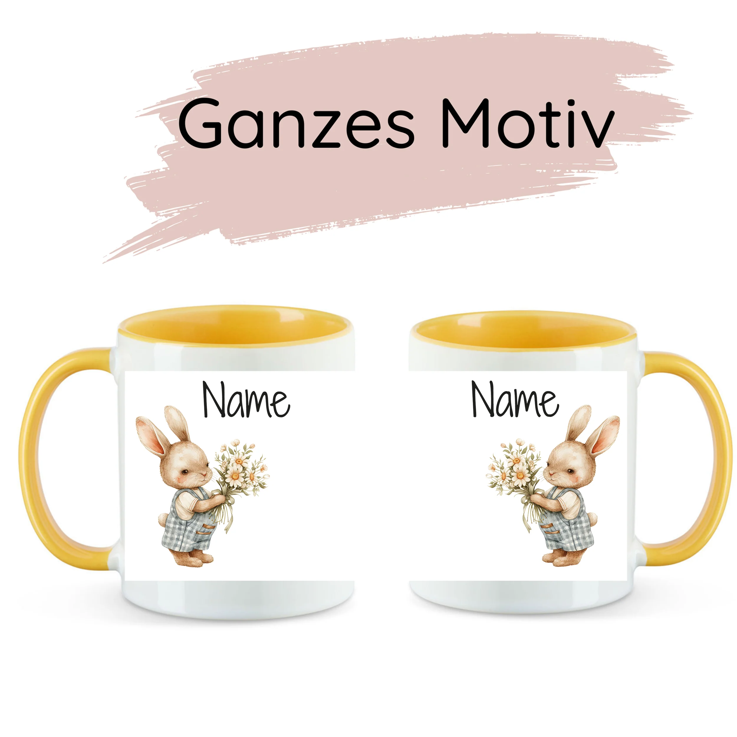 Tasse Hase mit Blumen - Image 3