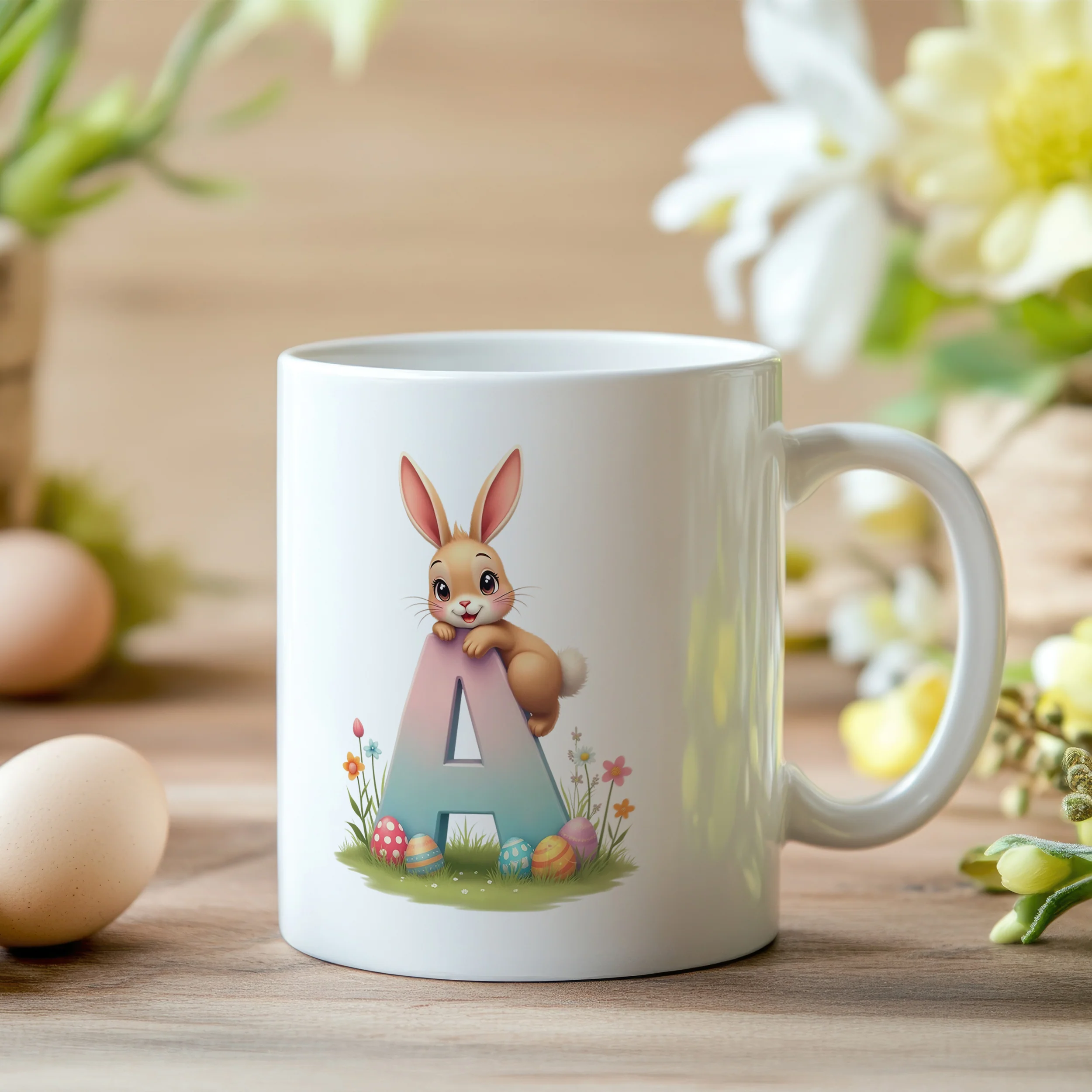 Tasse Hase mit Buchstaben A - Image 2