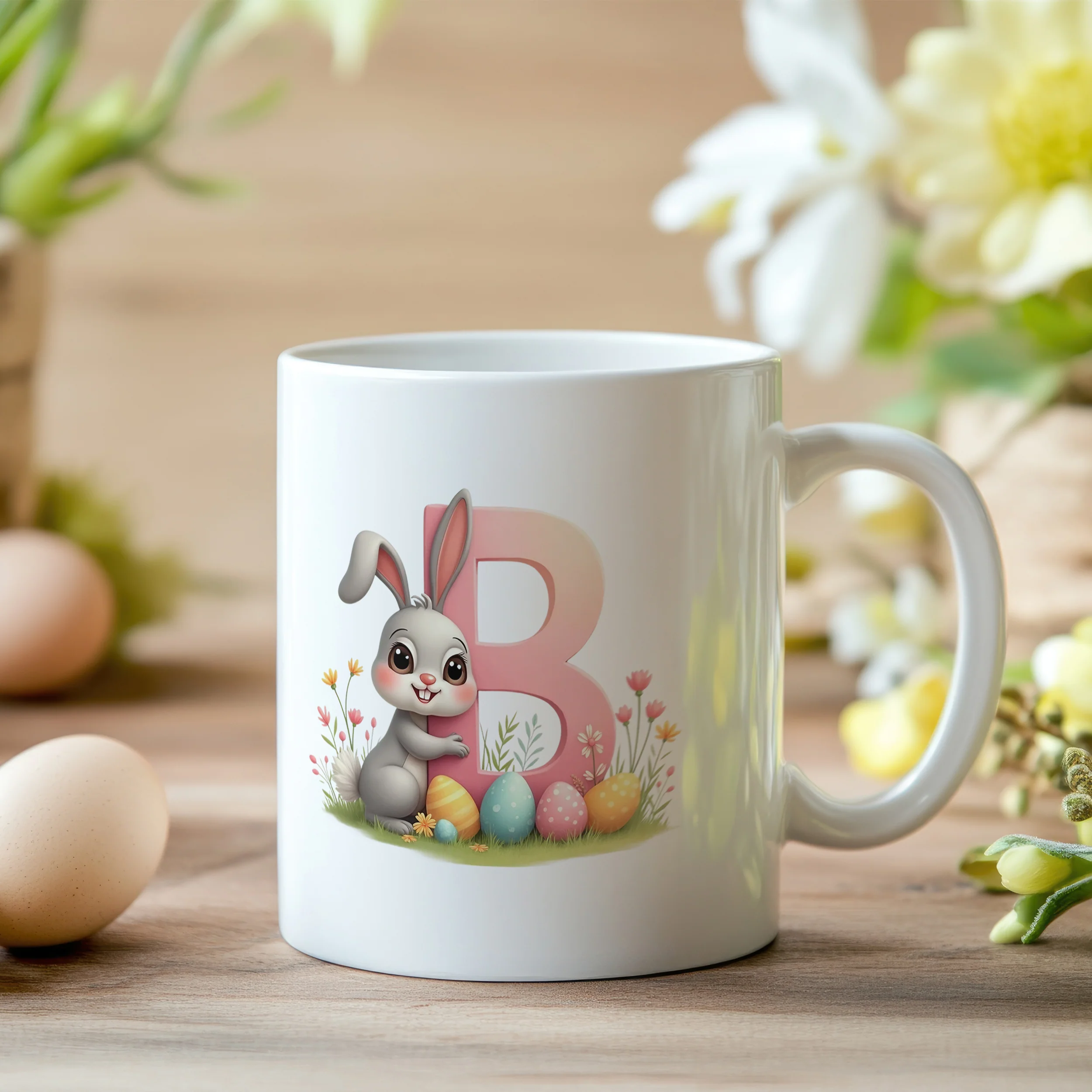Tasse Hase mit Buchstaben B - Image 2