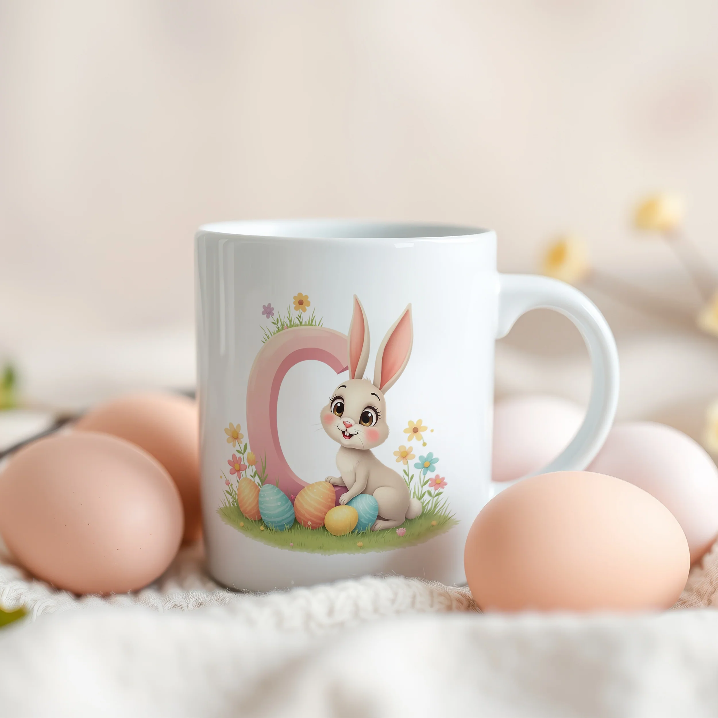 Tasse Hase mit Buchstaben C - Image 3