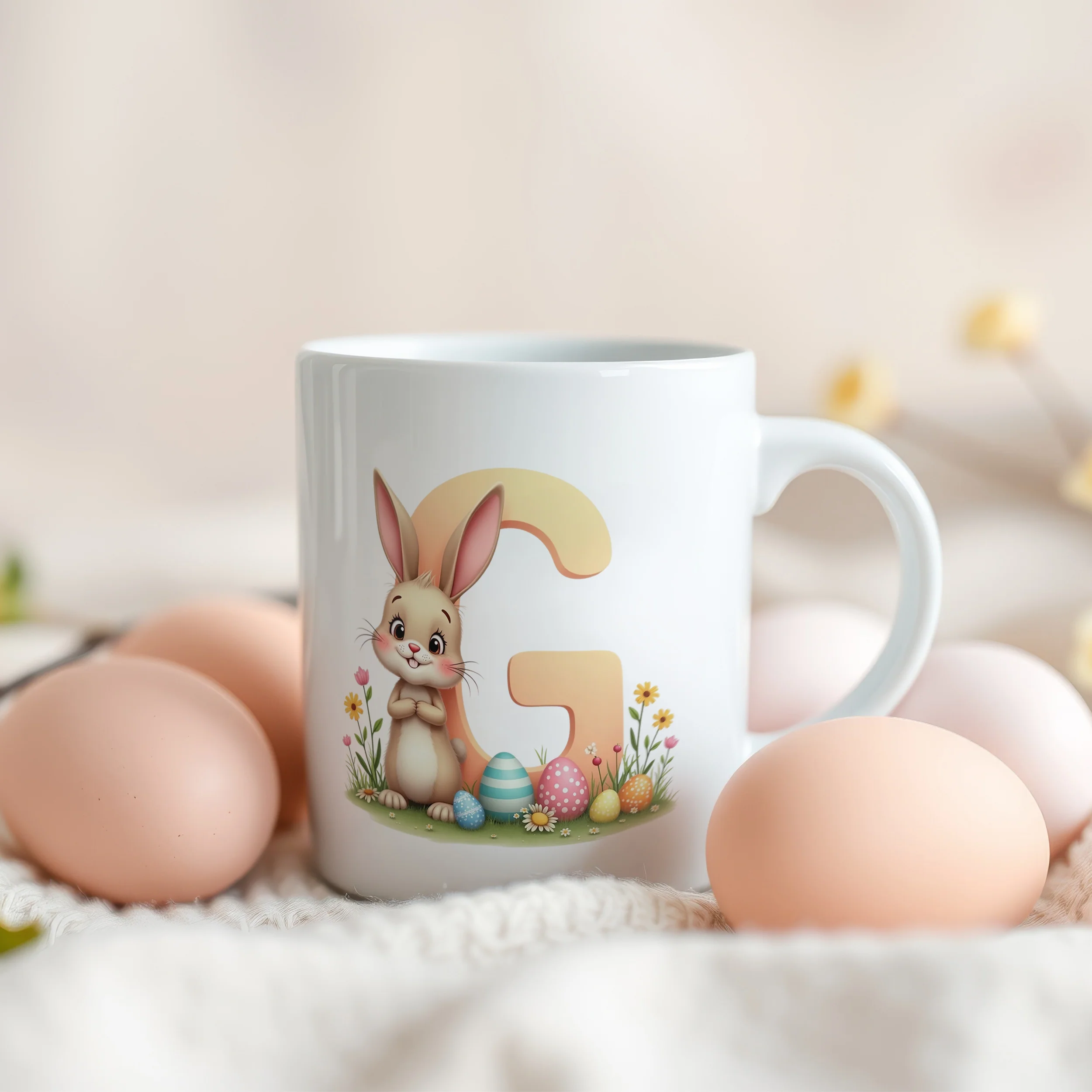 Tasse Hase mit Buchstaben G - Image 3