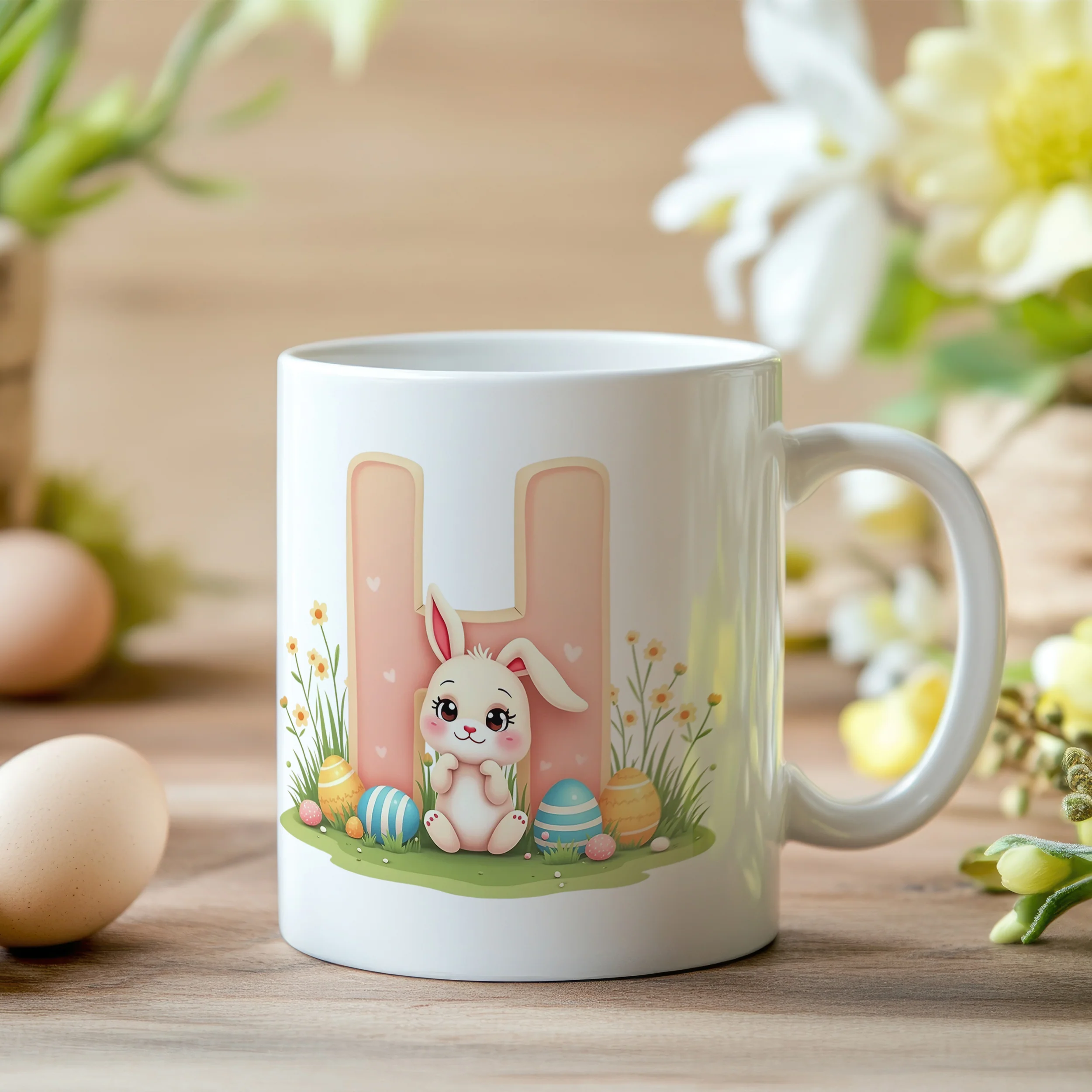 Tasse Hase mit Buchstaben H - Image 2