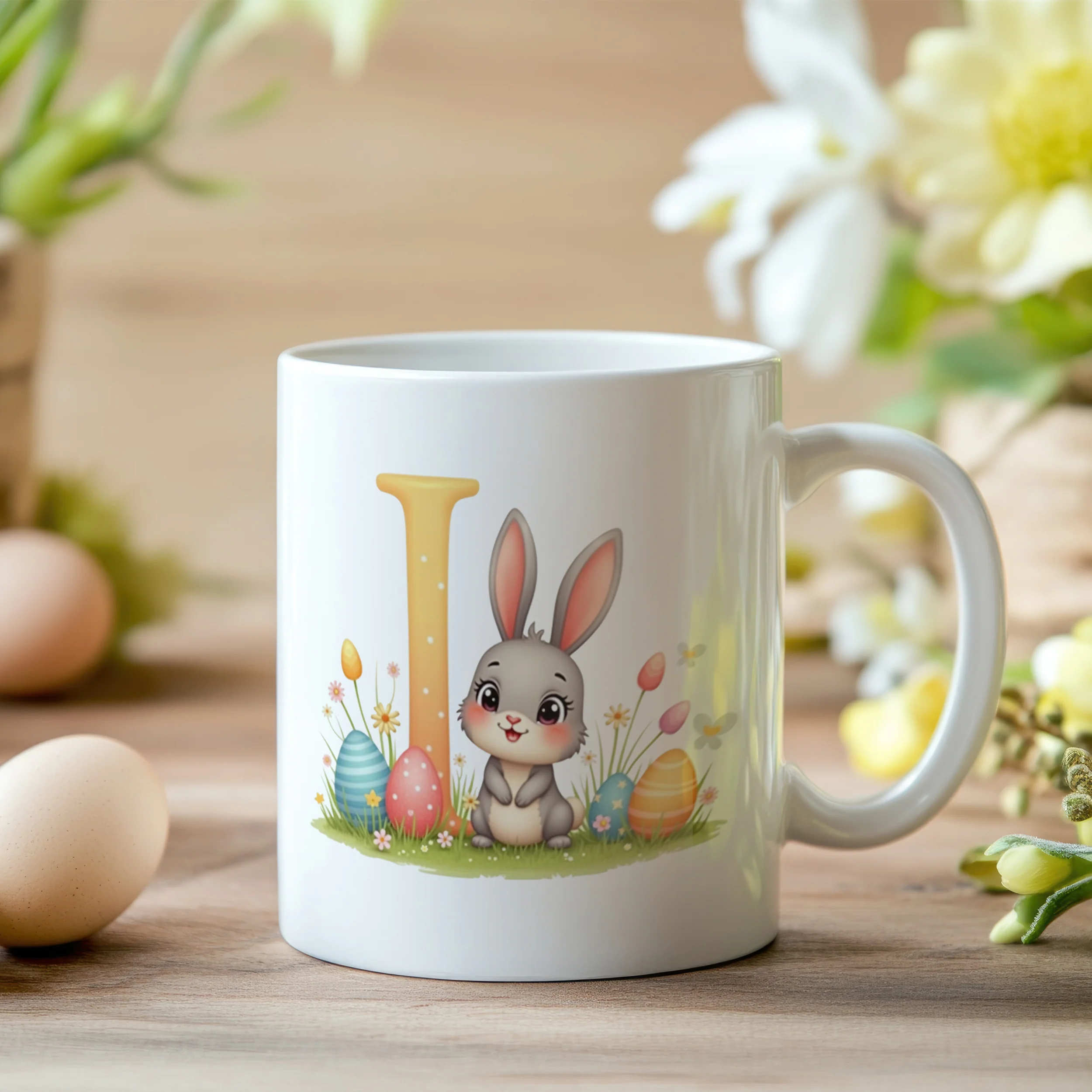 Tasse Hase mit Buchstaben I - Image 2