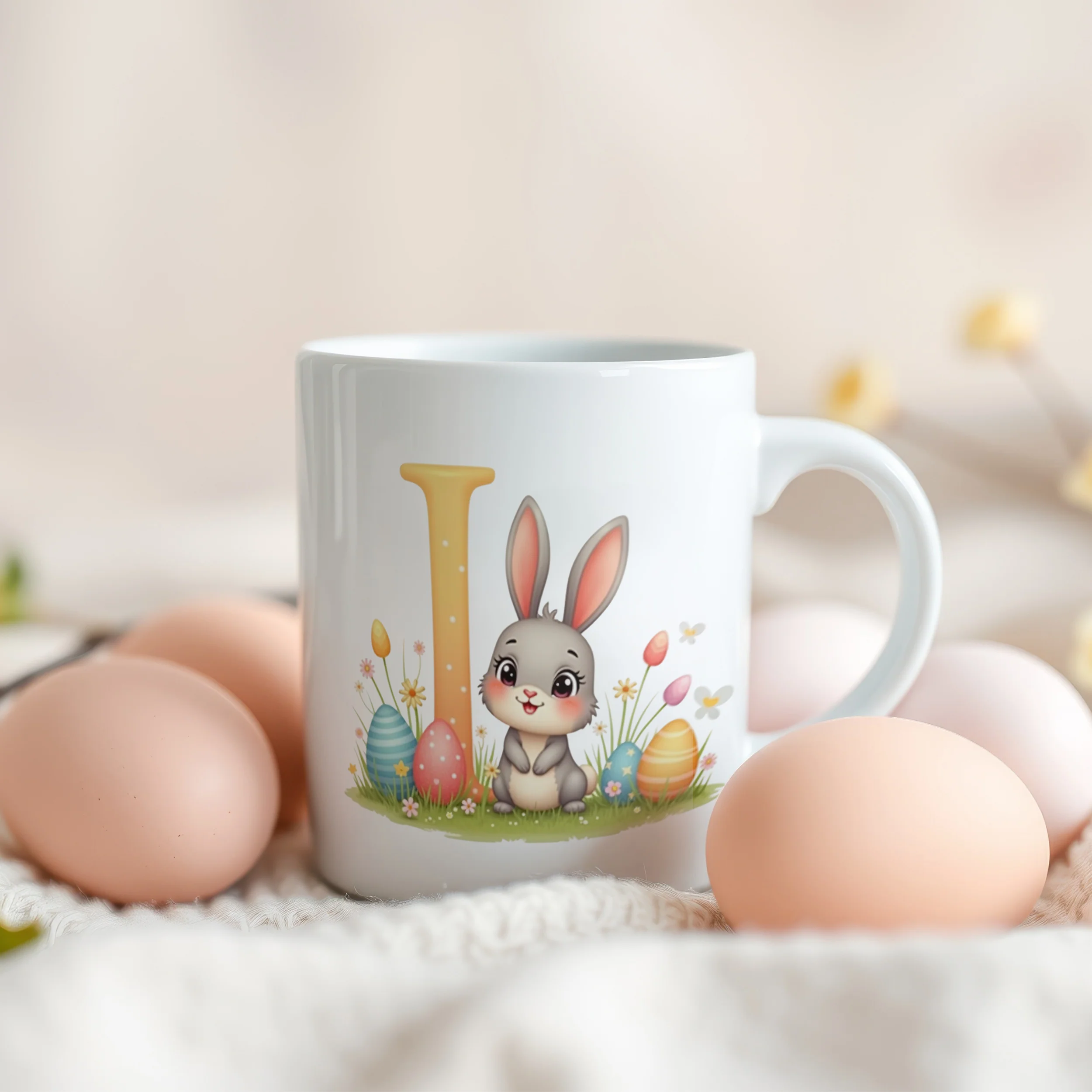 Tasse Hase mit Buchstaben I - Image 3