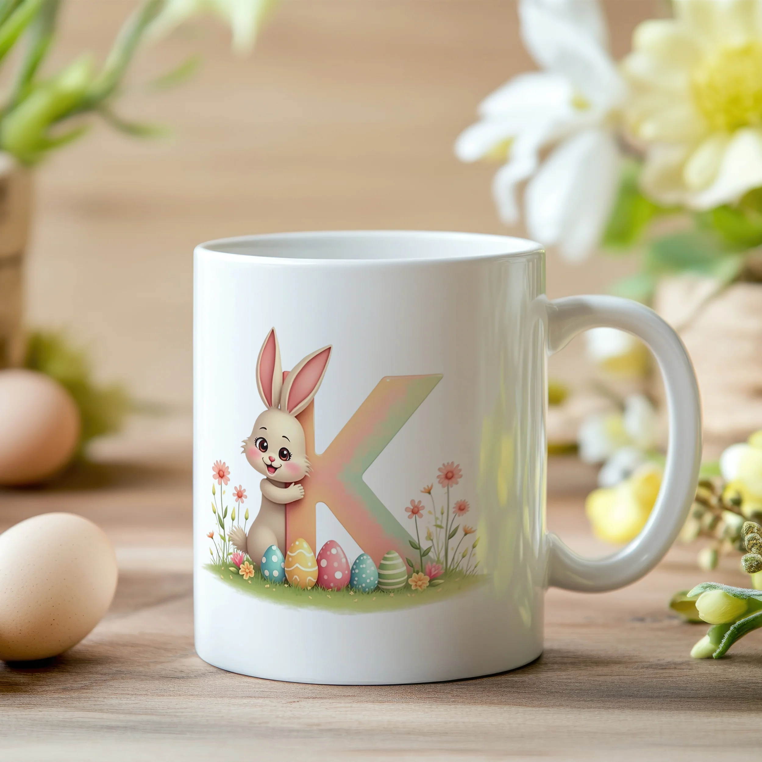 Tasse Hase mit Buchstaben K - Image 2