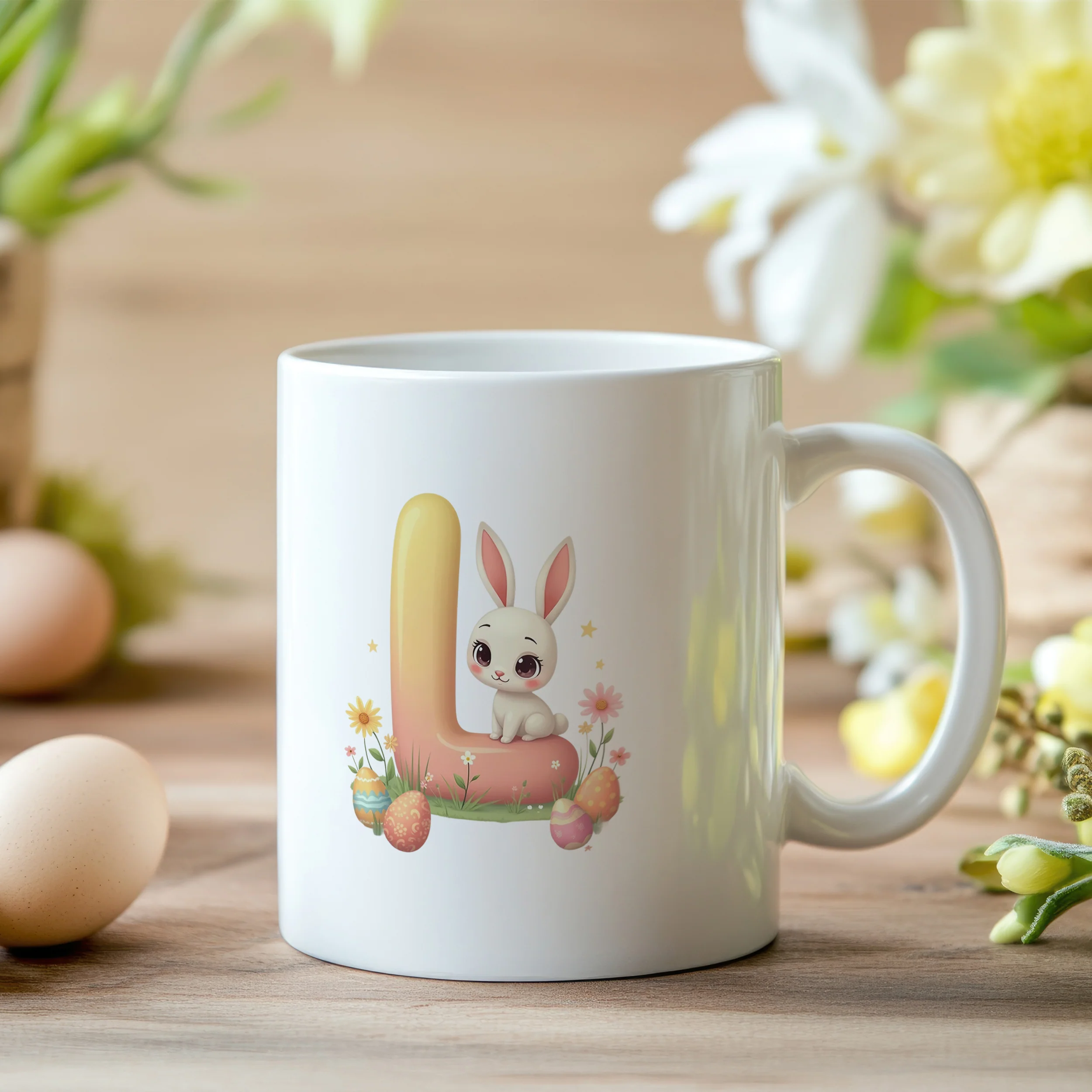 Tasse Hase mit Buchstaben L - Image 2