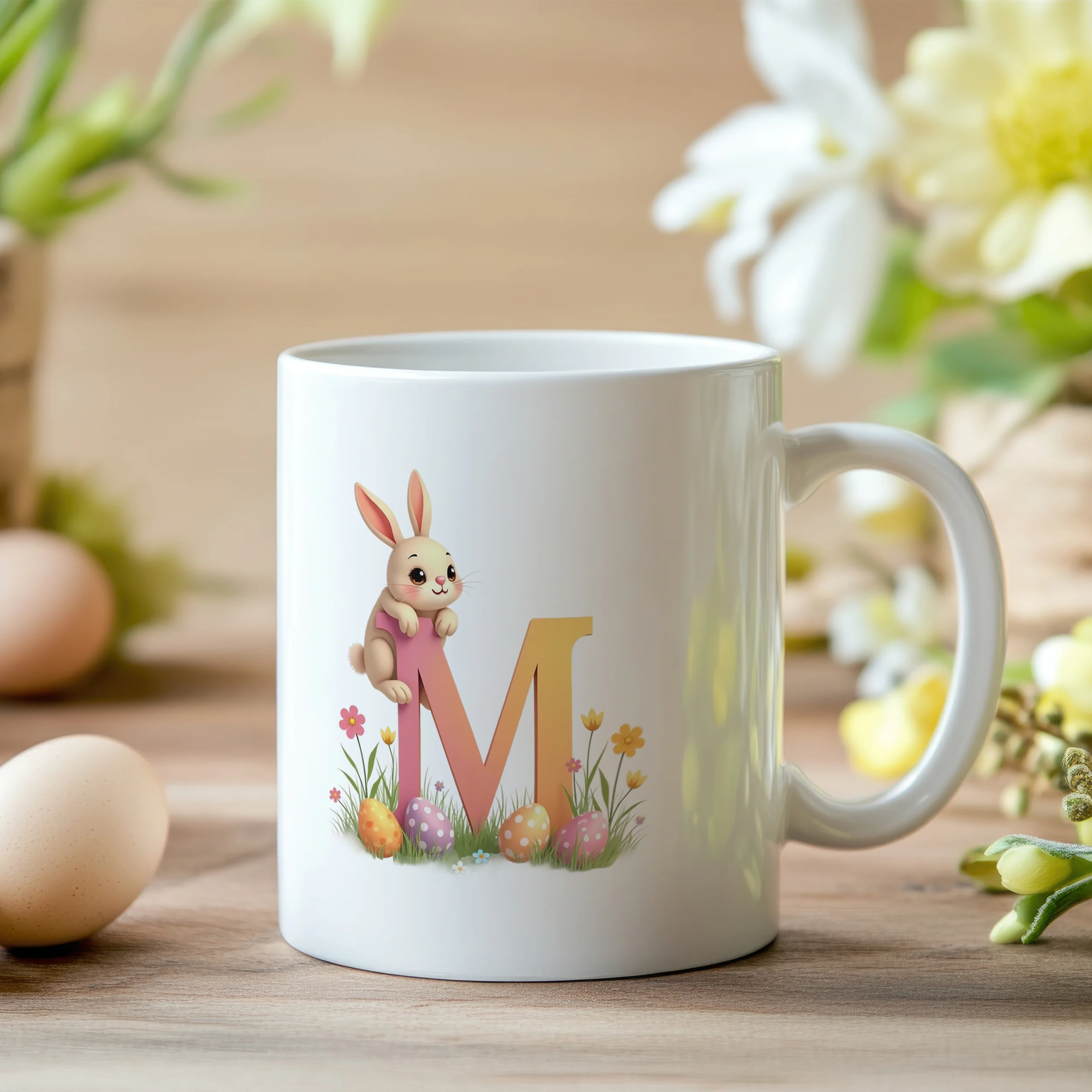Tasse Hase mit Buchstaben M - Image 2