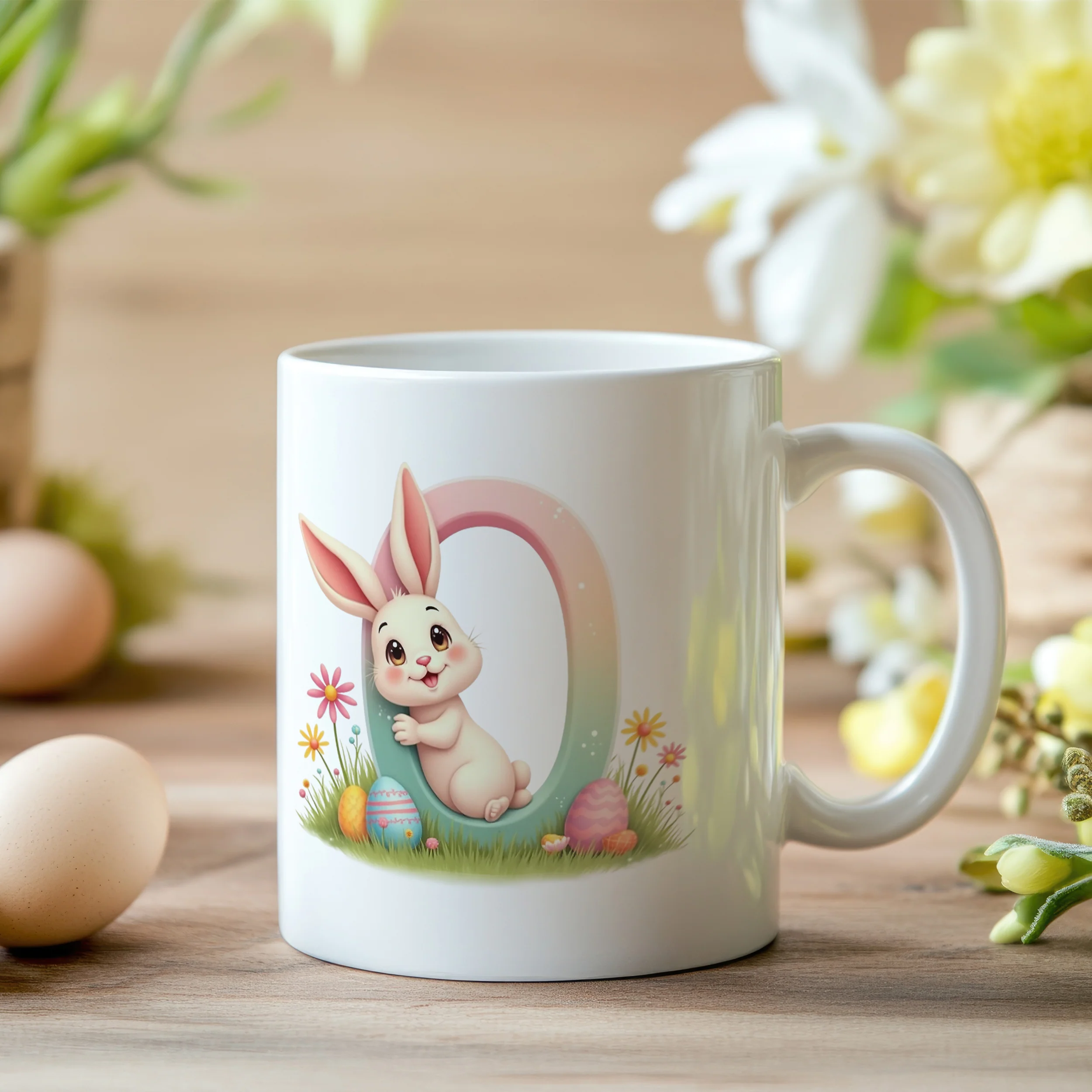 Tasse Hase mit Buchstaben O - Image 2