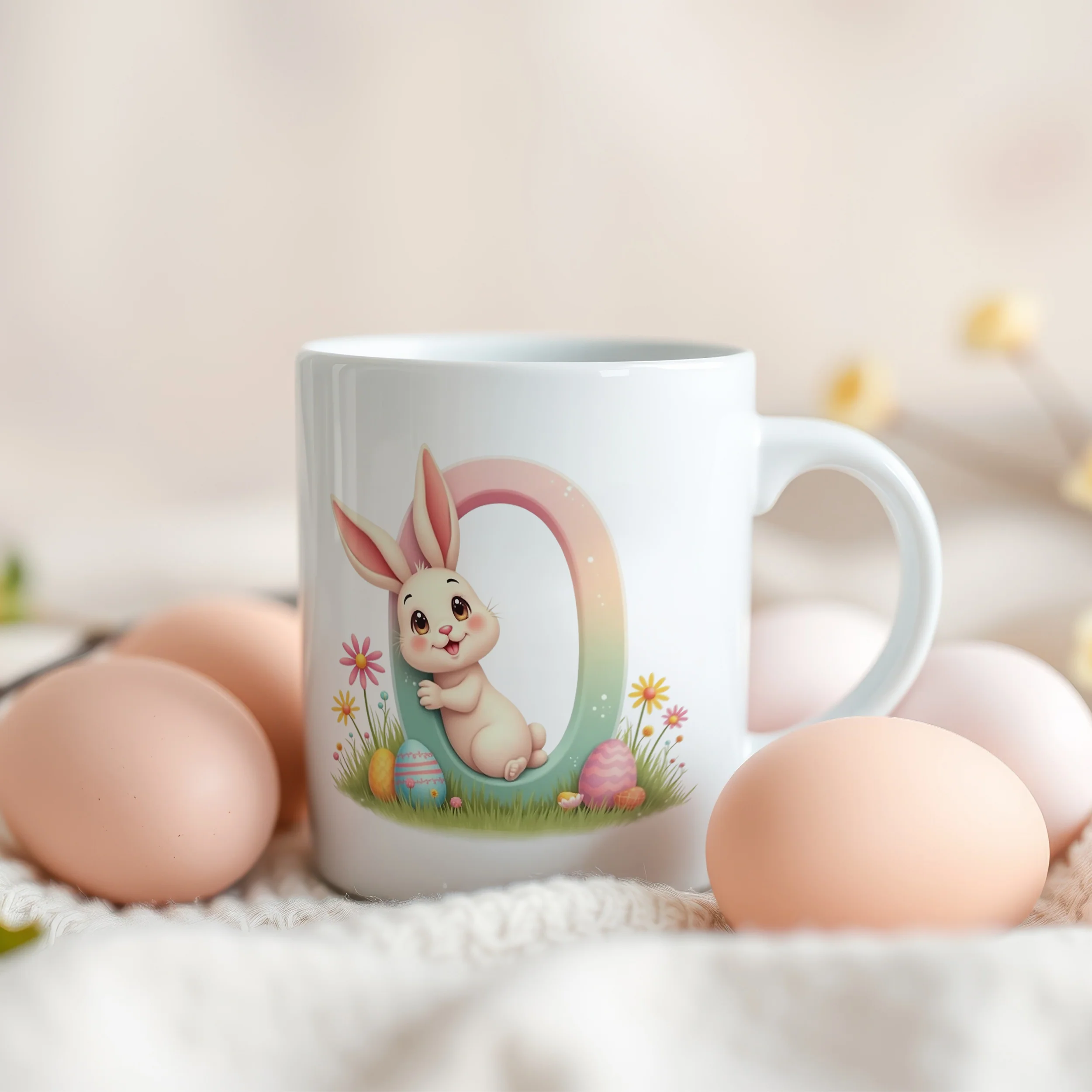 Tasse Hase mit Buchstaben O - Image 3