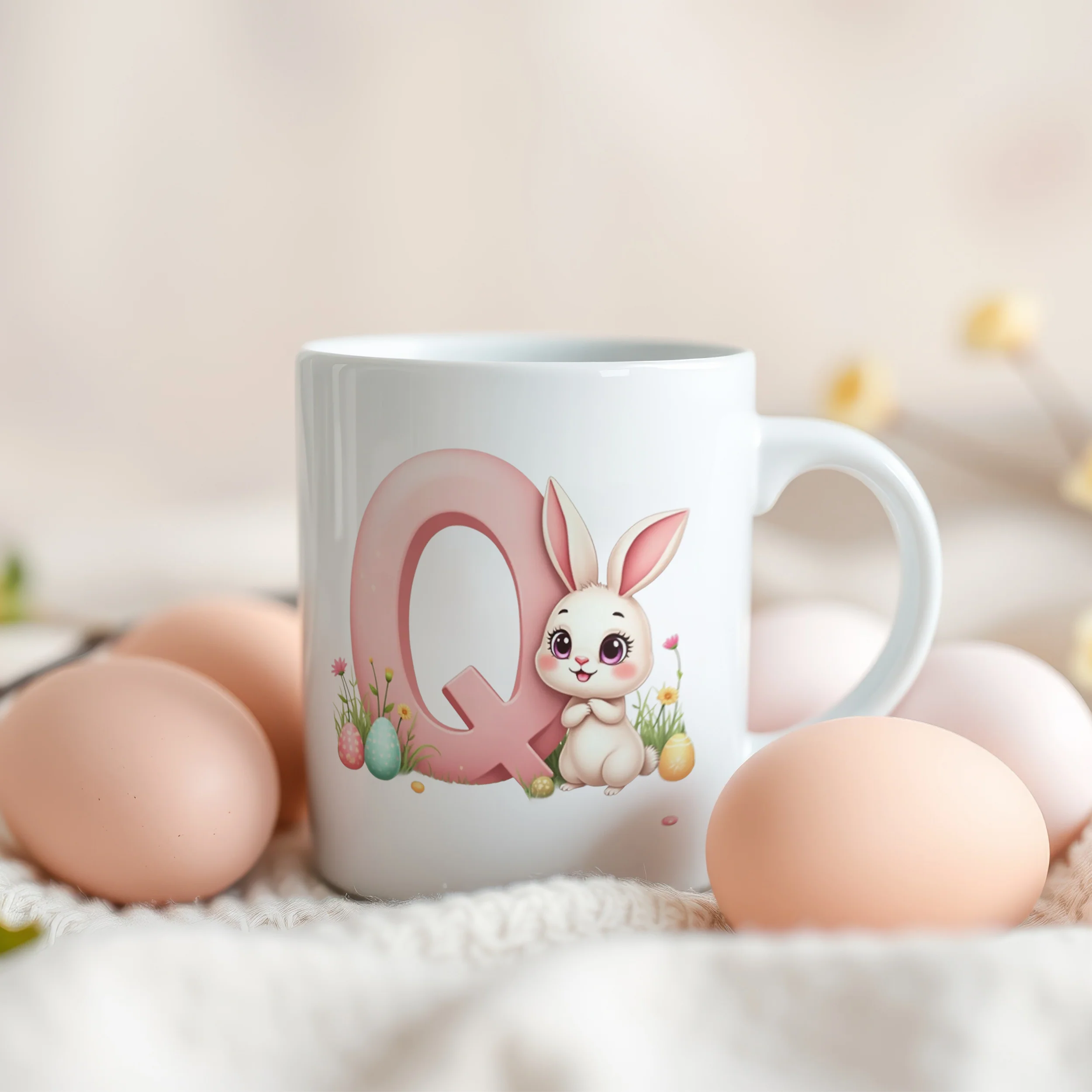 Tasse Hase mit Buchstaben Q - Image 3