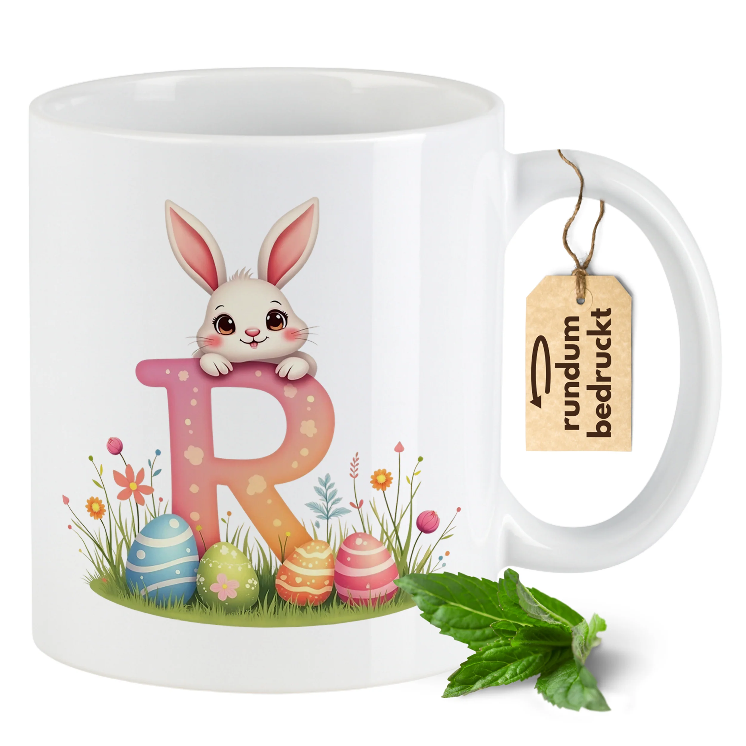 Tasse Hase mit Buchstaben R