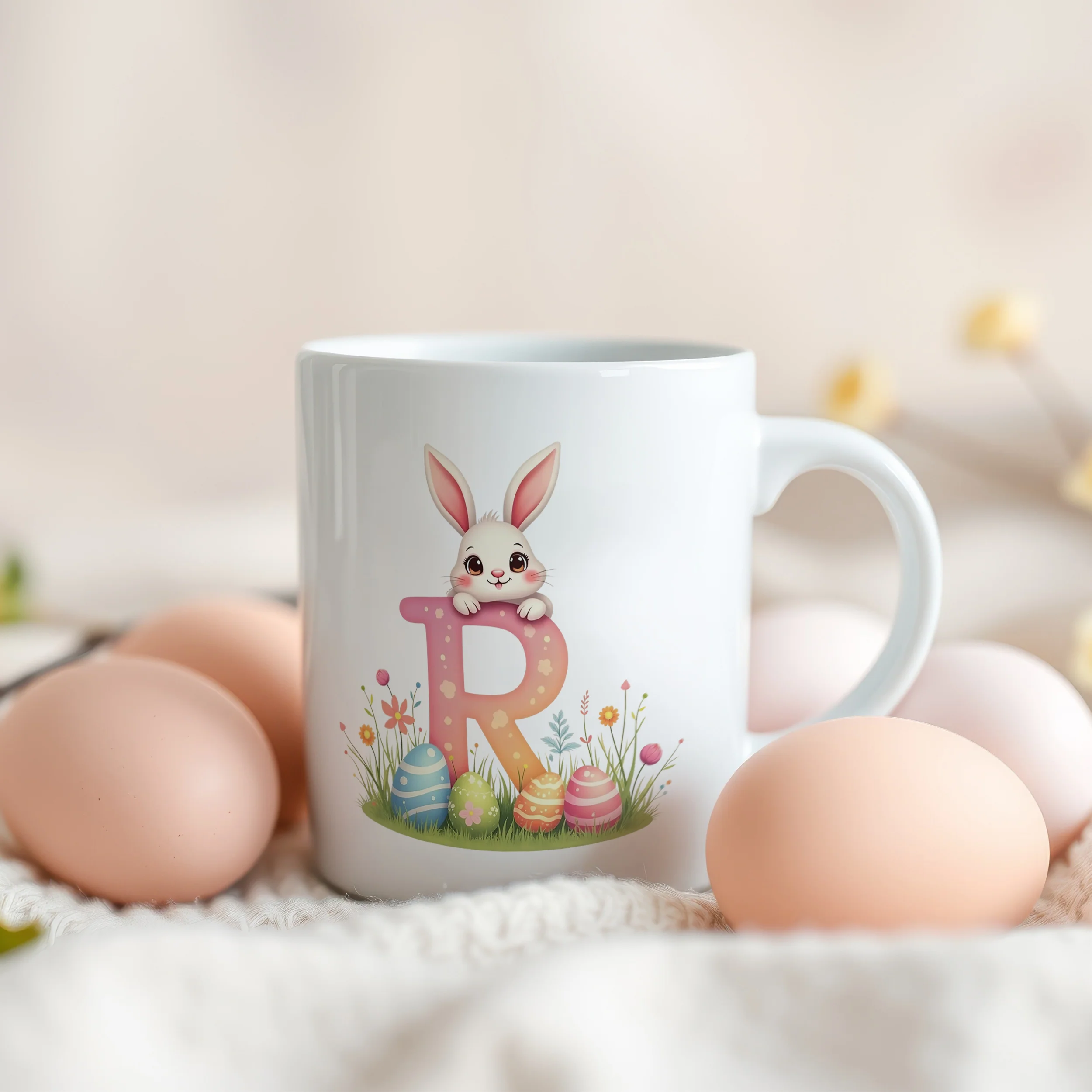Tasse Hase mit Buchstaben R - Image 3