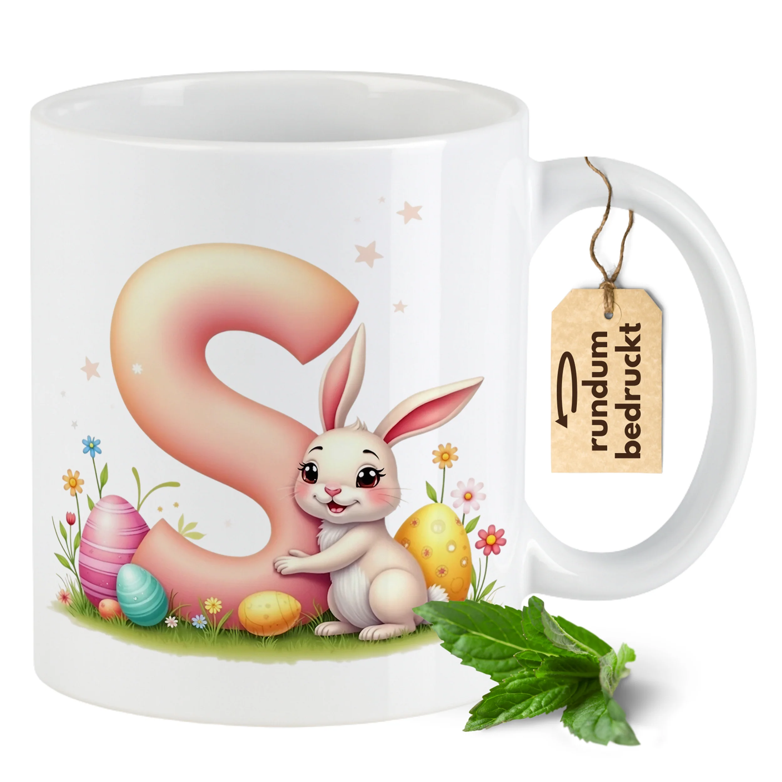 Tasse Hase mit Buchstaben S