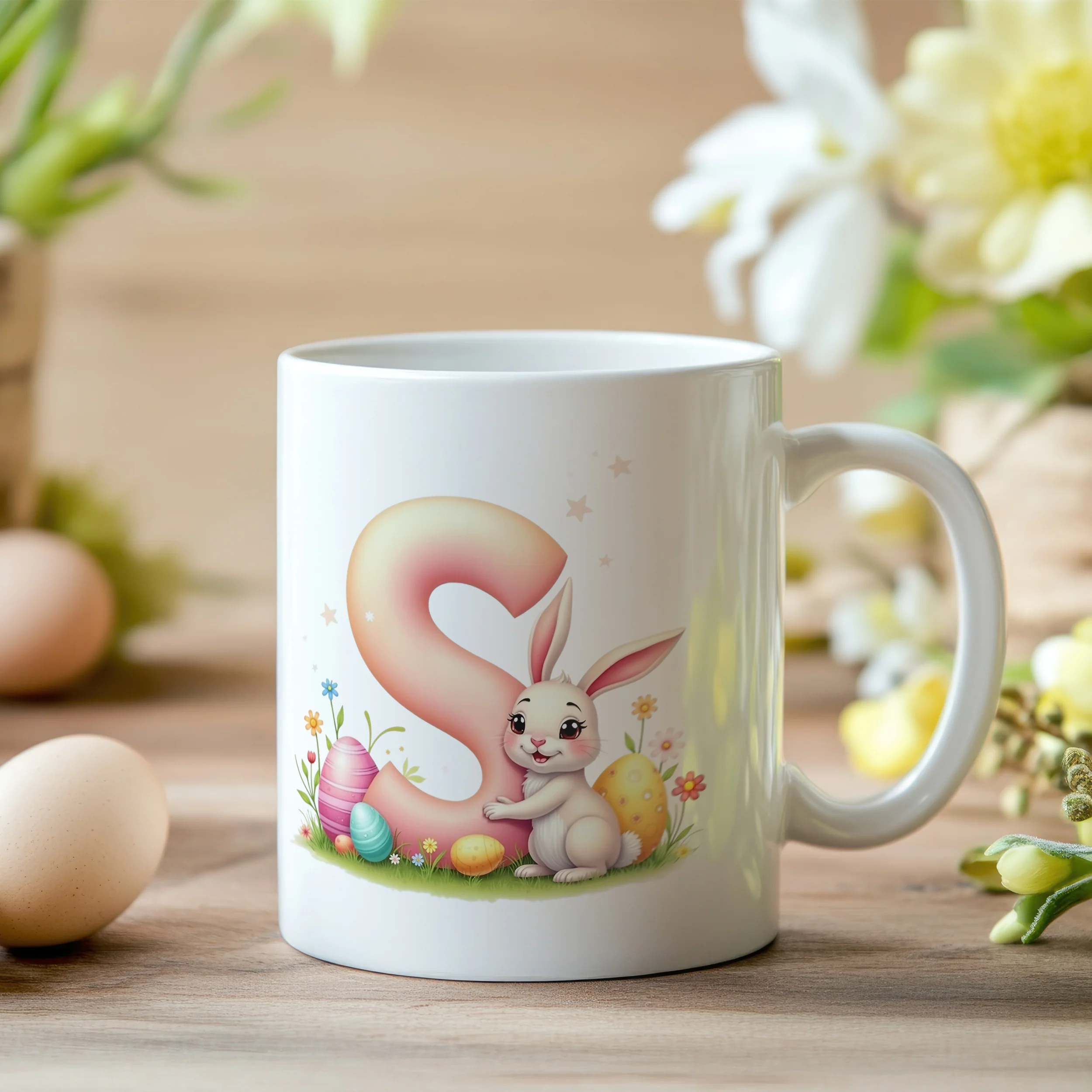 Tasse Hase mit Buchstaben S - Image 2