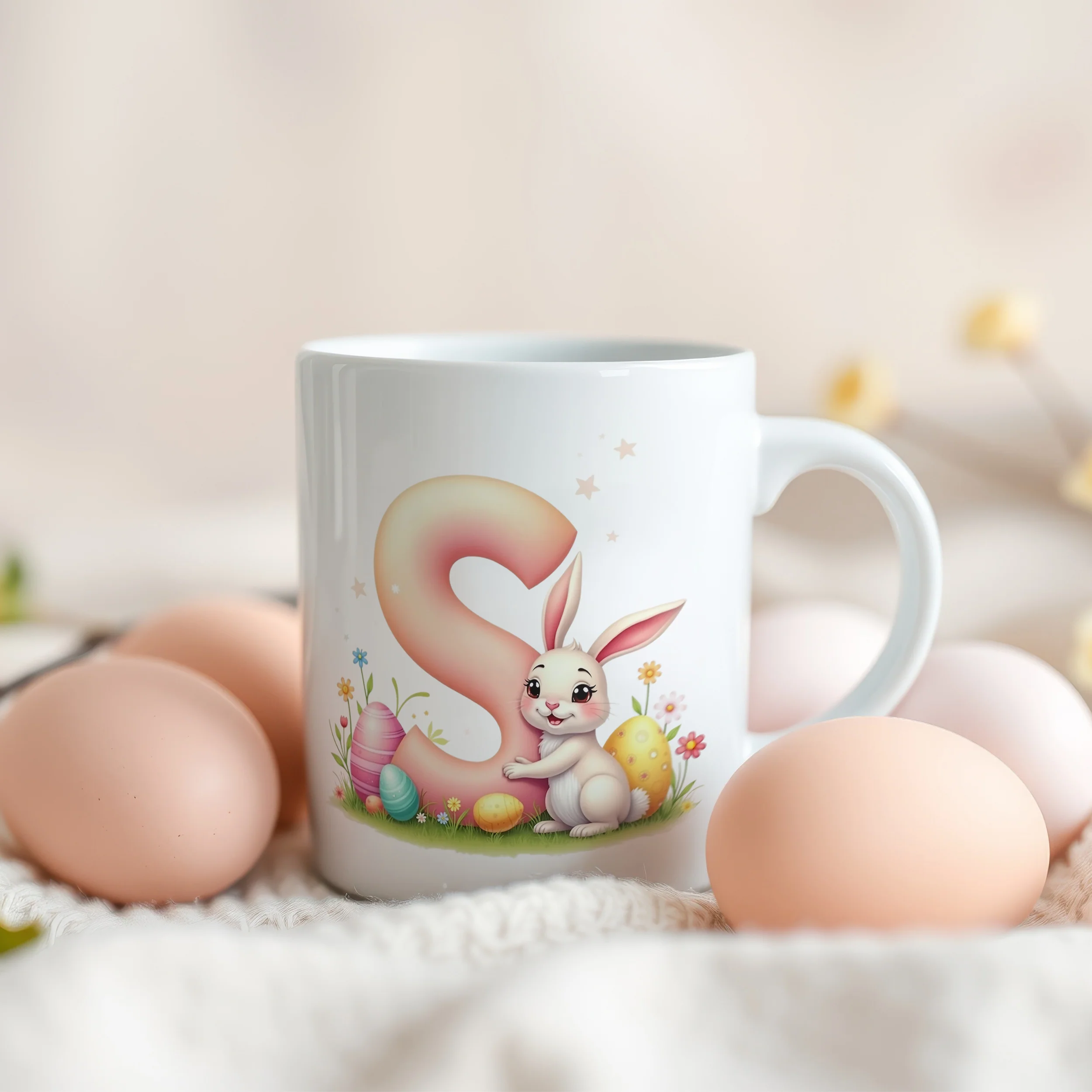 Tasse Hase mit Buchstaben S - Image 3