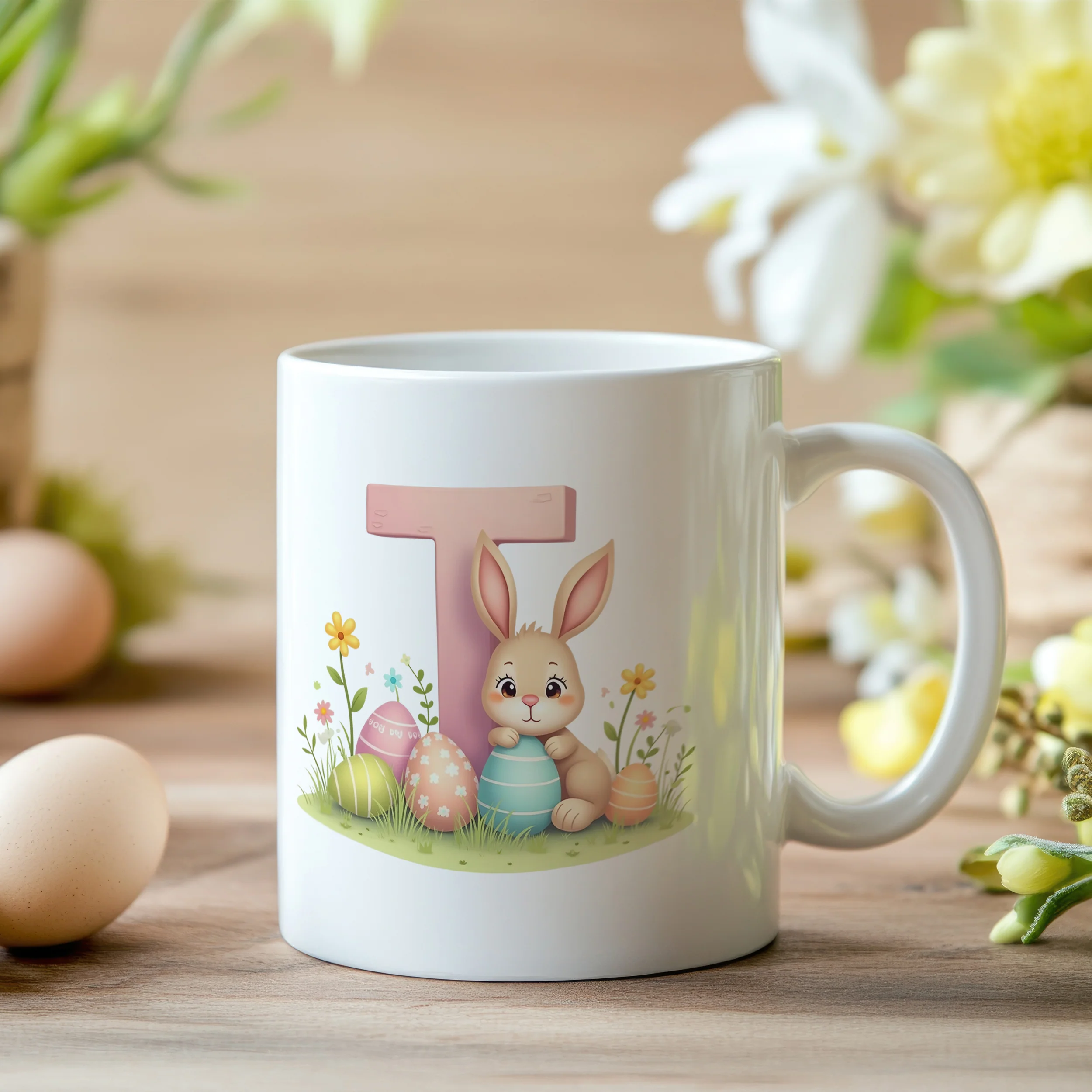 Tasse Hase mit Buchstaben T - Image 2
