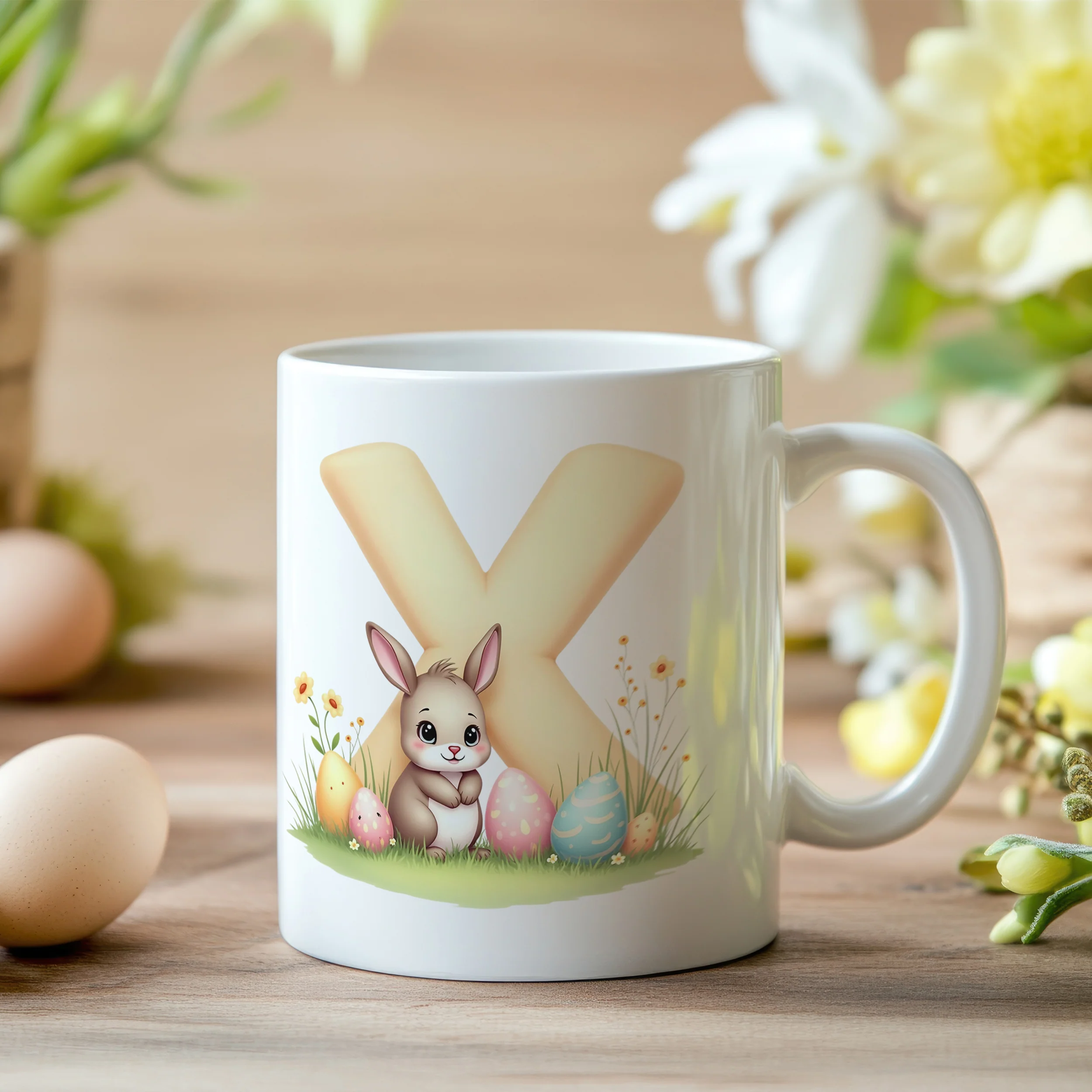 Tasse Hase mit Buchstaben X - Image 2