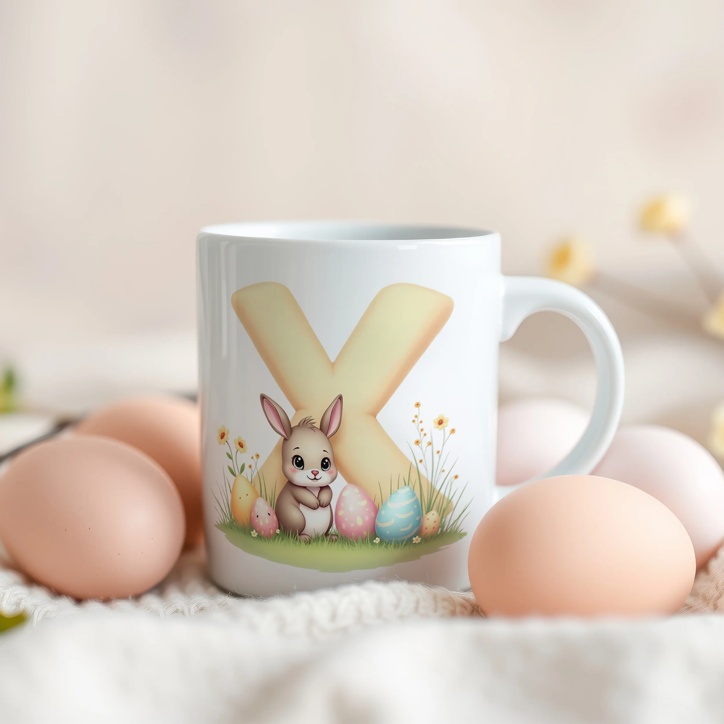 Tasse Hase mit Buchstaben X - Image 3