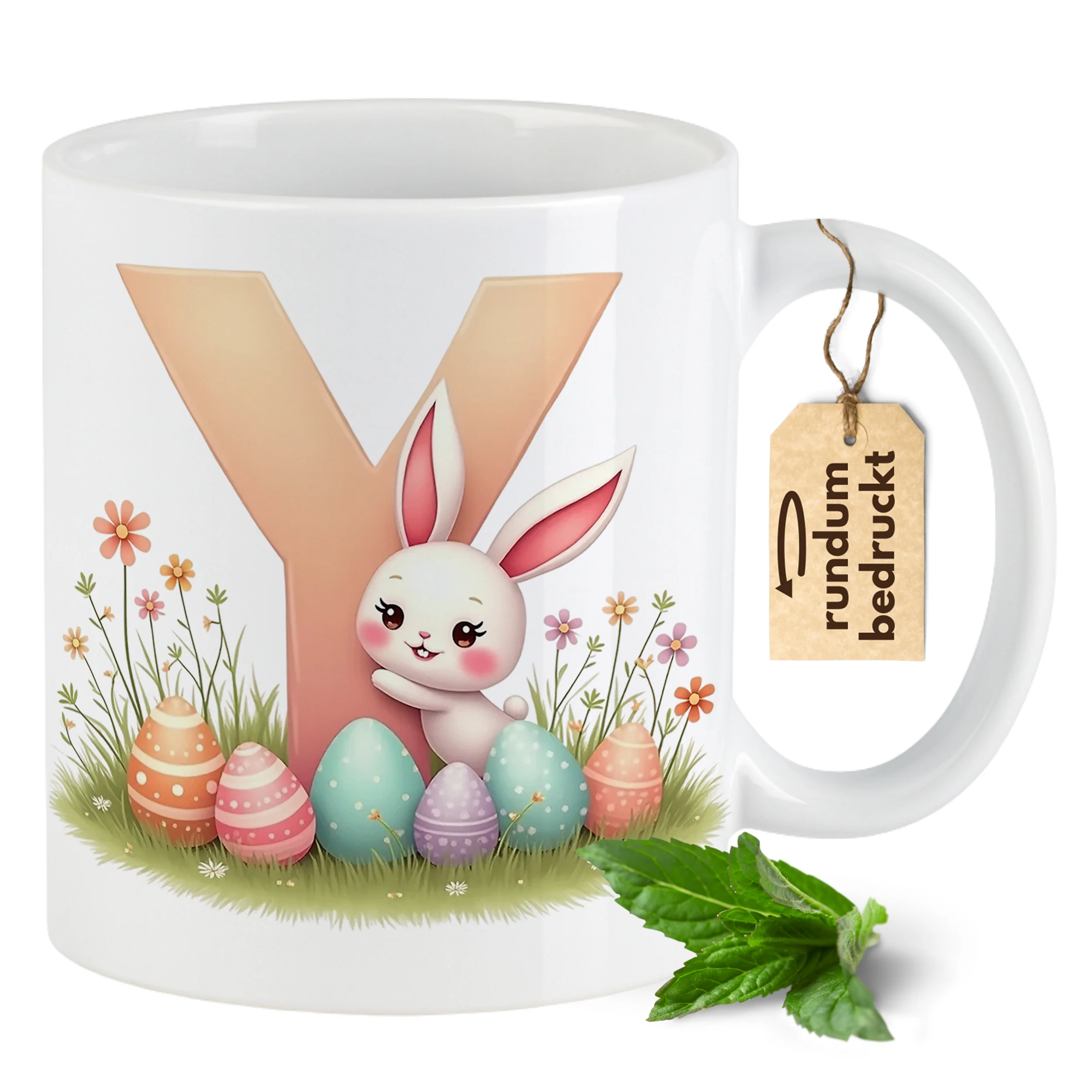 Tasse Hase mit Buchstaben Y