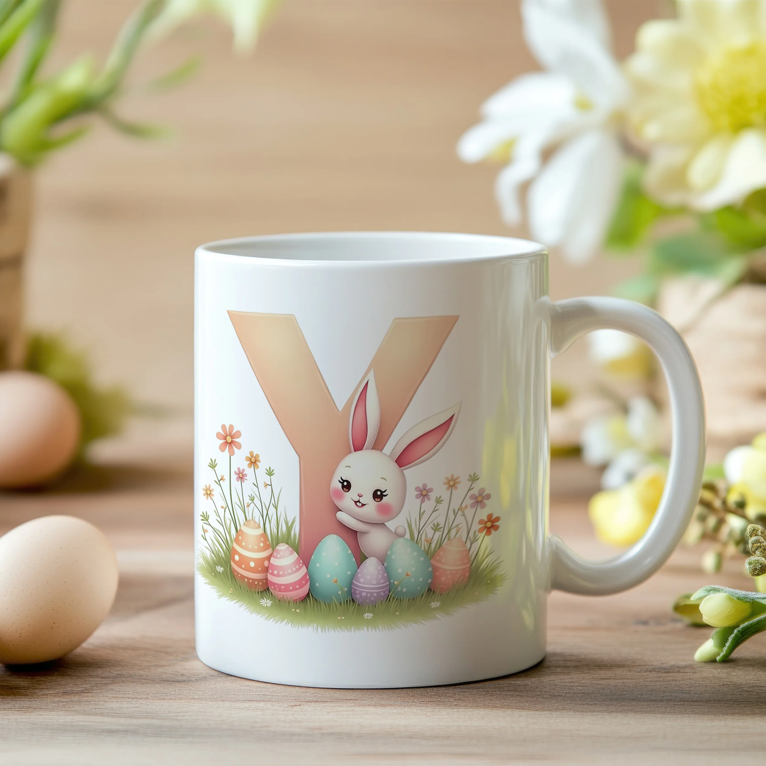Tasse Hase mit Buchstaben Y - Image 2