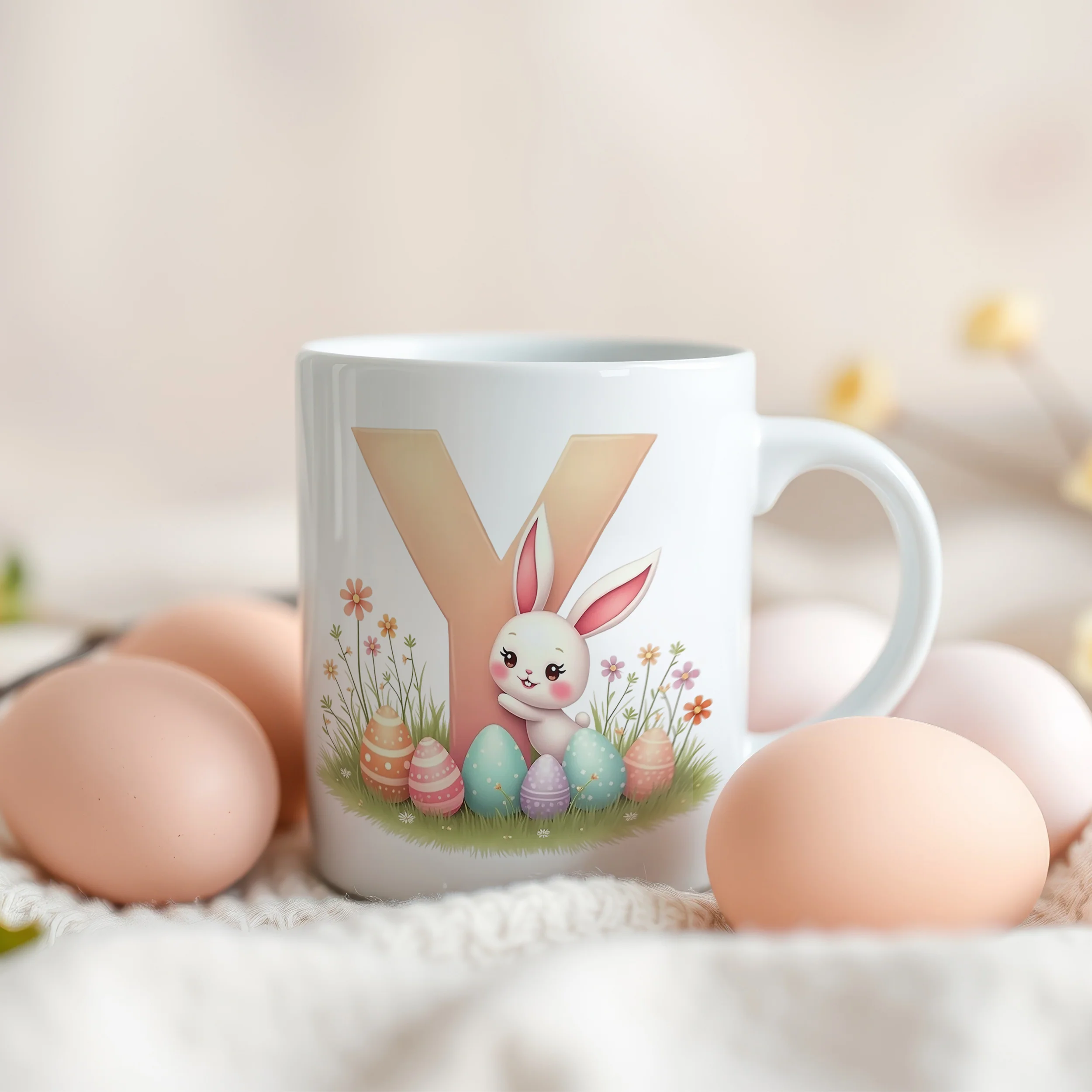 Tasse Hase mit Buchstaben Y - Image 3
