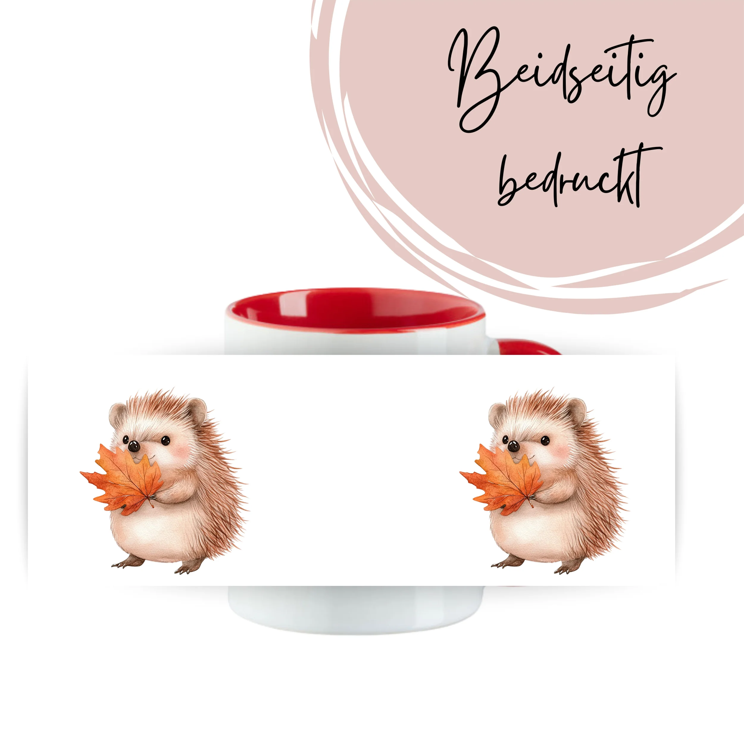 Tasse Igel mit Herbstblatt - Image 3