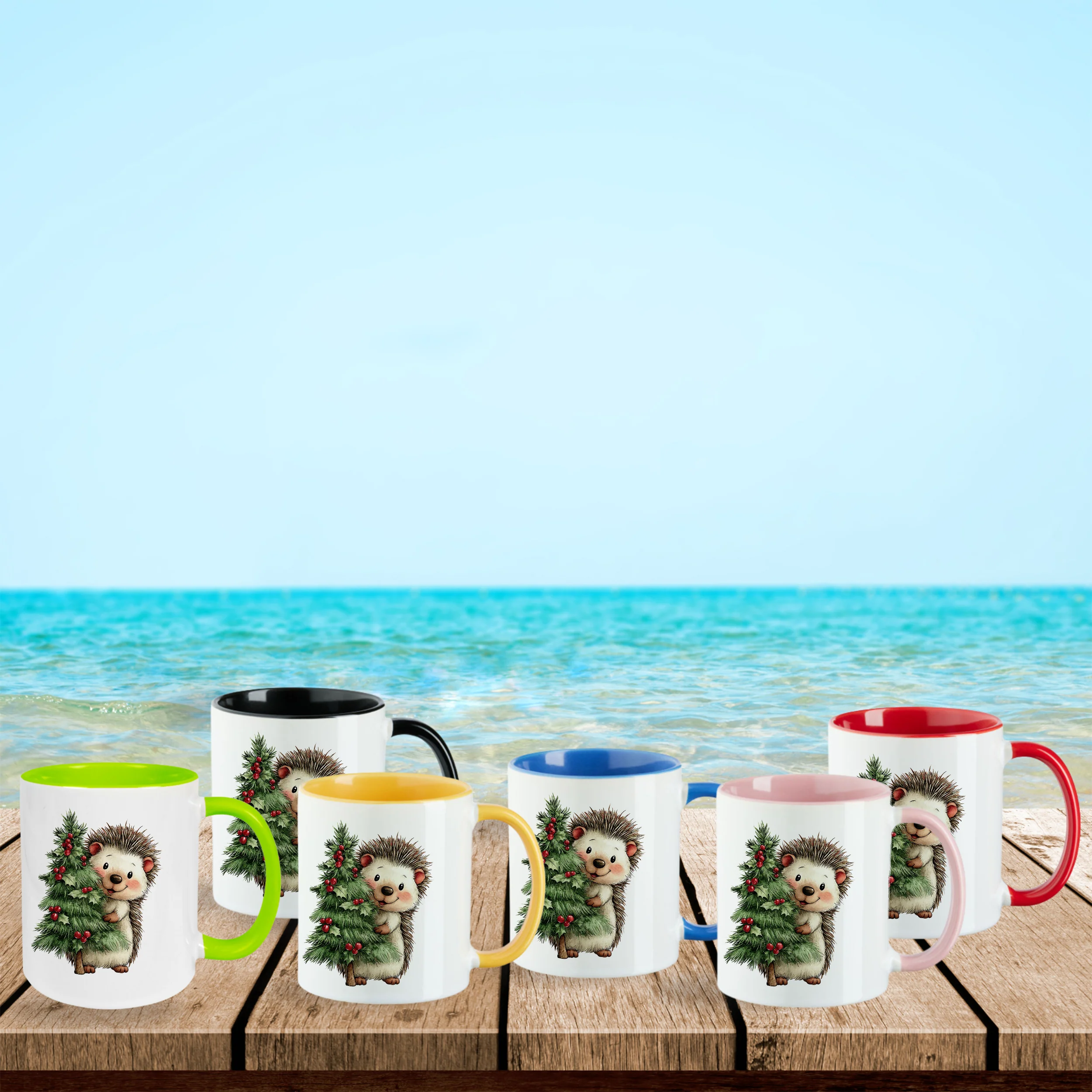 Tasse Igel mit Weihnachtsbaum - Image 2