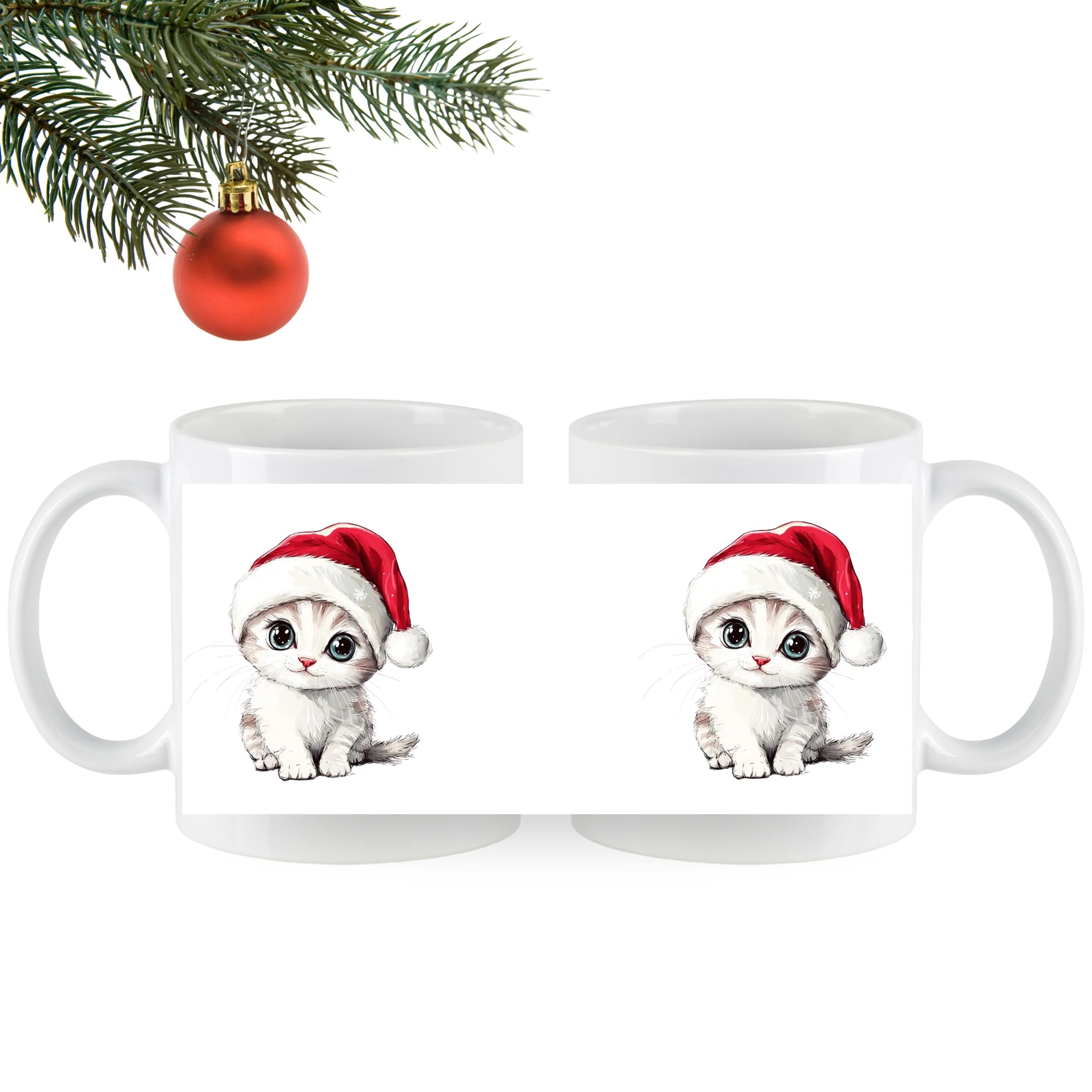 Tasse Kätzchen mit Weihnachtsmütze - Image 5